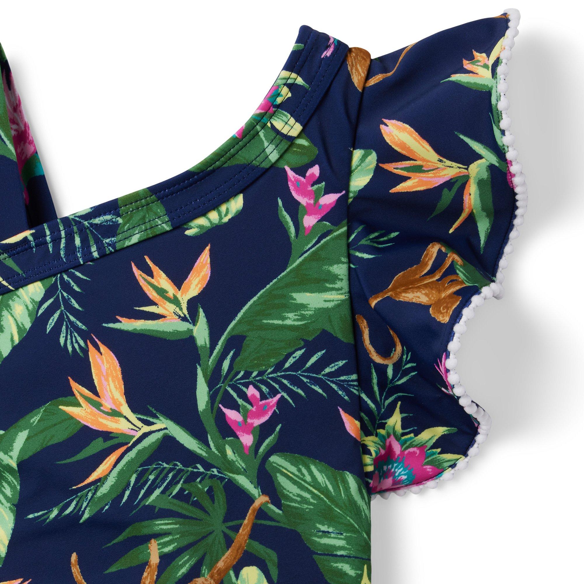 Tropical Jungle Cold Shoulder Swimsuit  image number 2