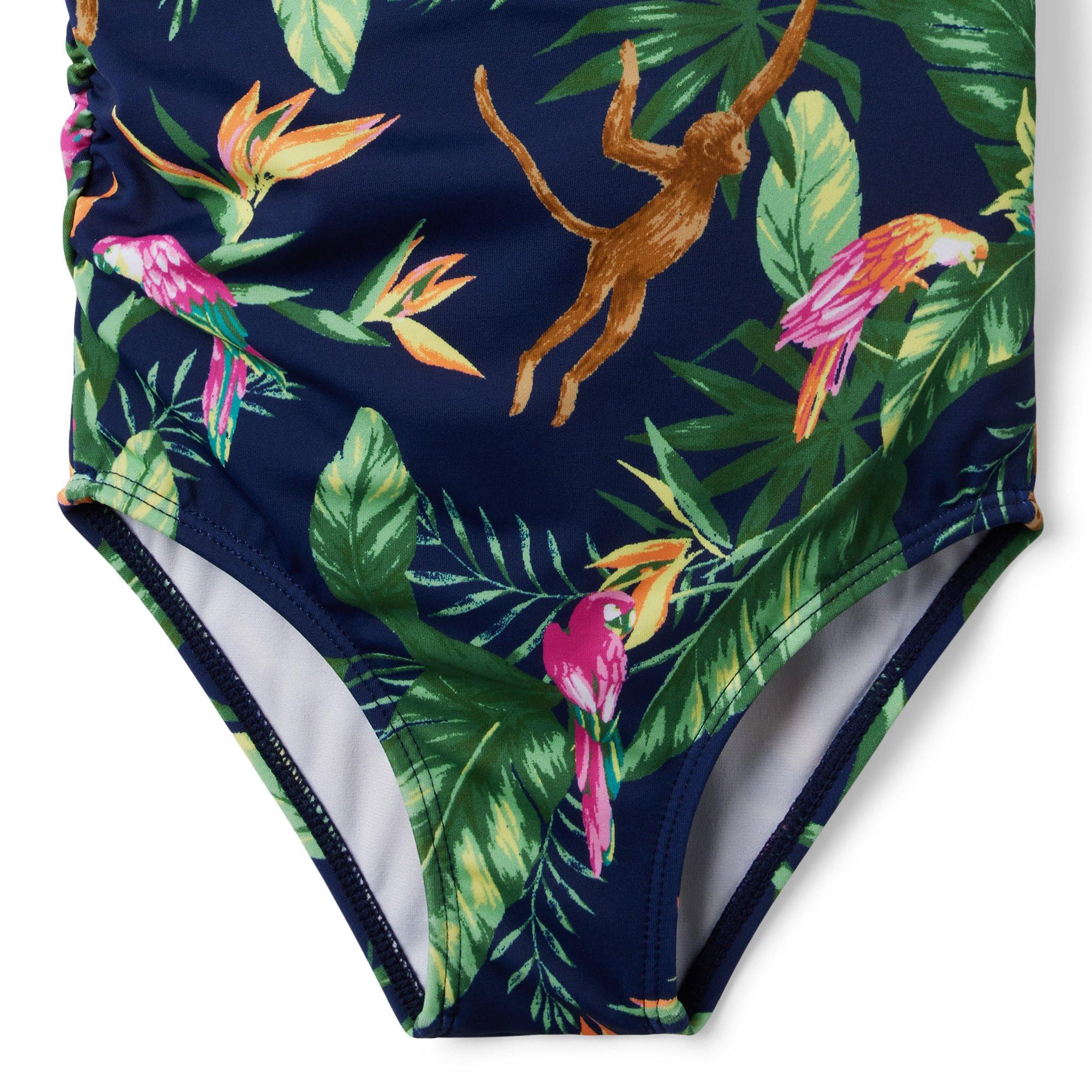 Tropical Jungle Cold Shoulder Swimsuit  image number 3
