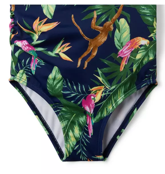 Tropical Jungle Cold Shoulder Swimsuit  image number 3