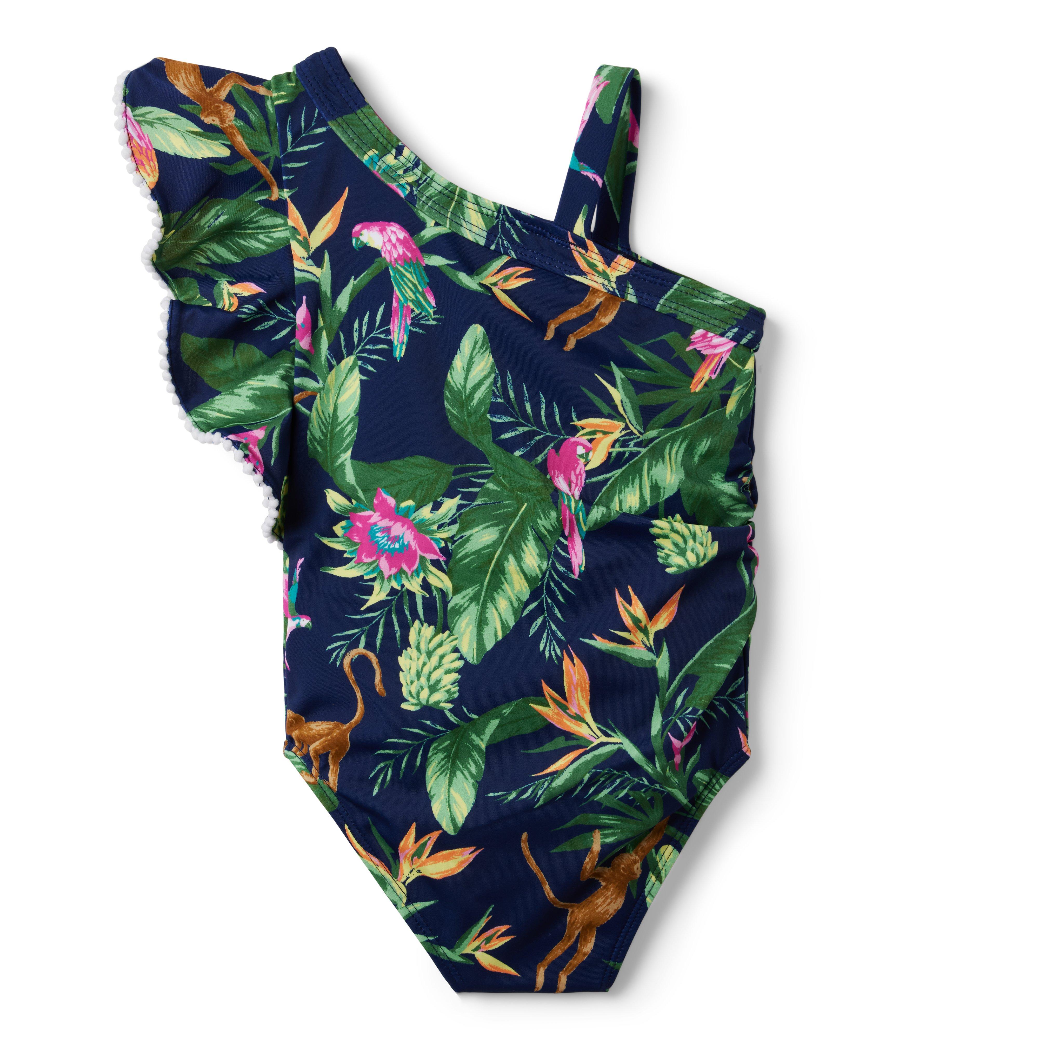 Tropical Jungle Cold Shoulder Swimsuit  image number 1