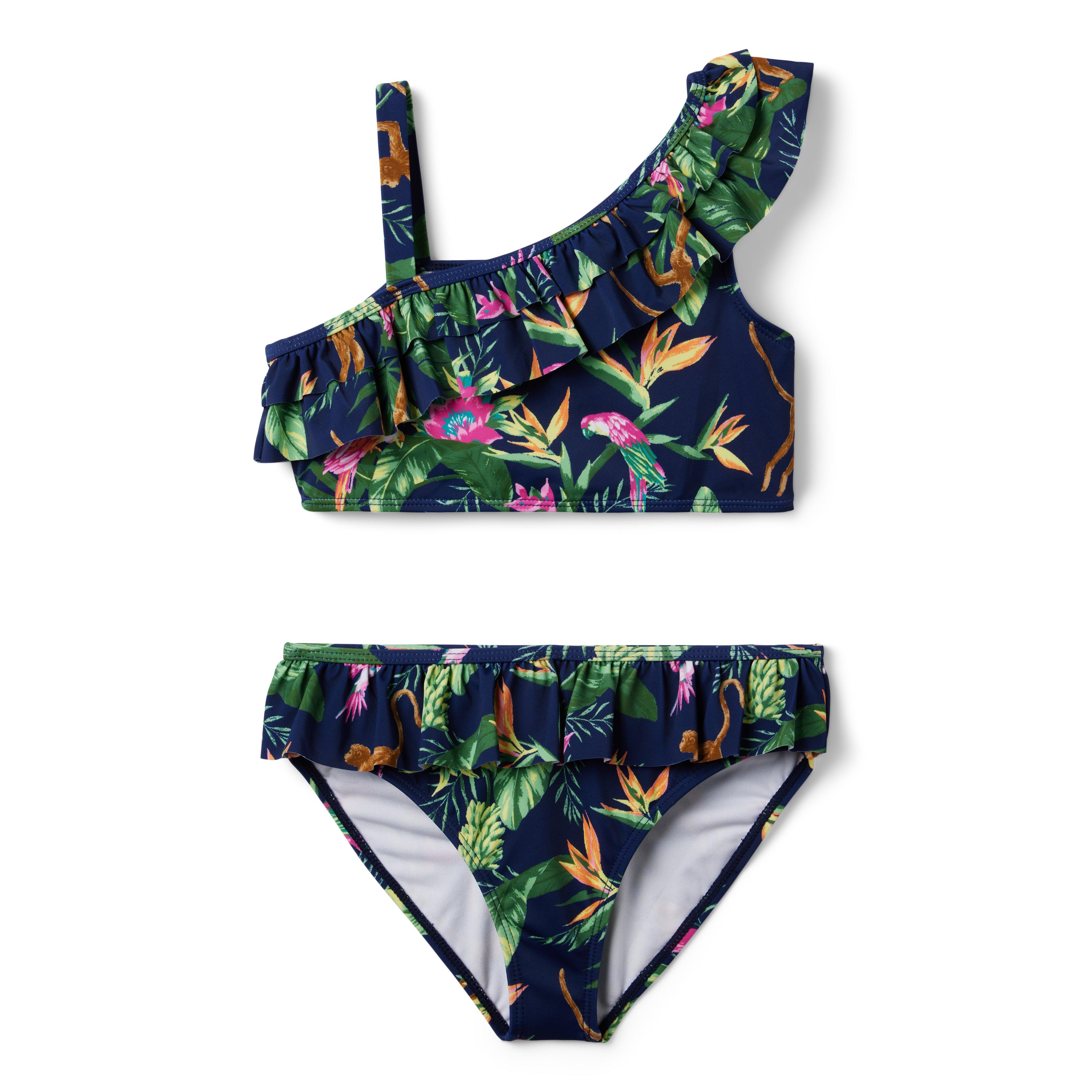 Tropical Jungle Cold Shoulder 2-Piece Swimsuit  image number 0