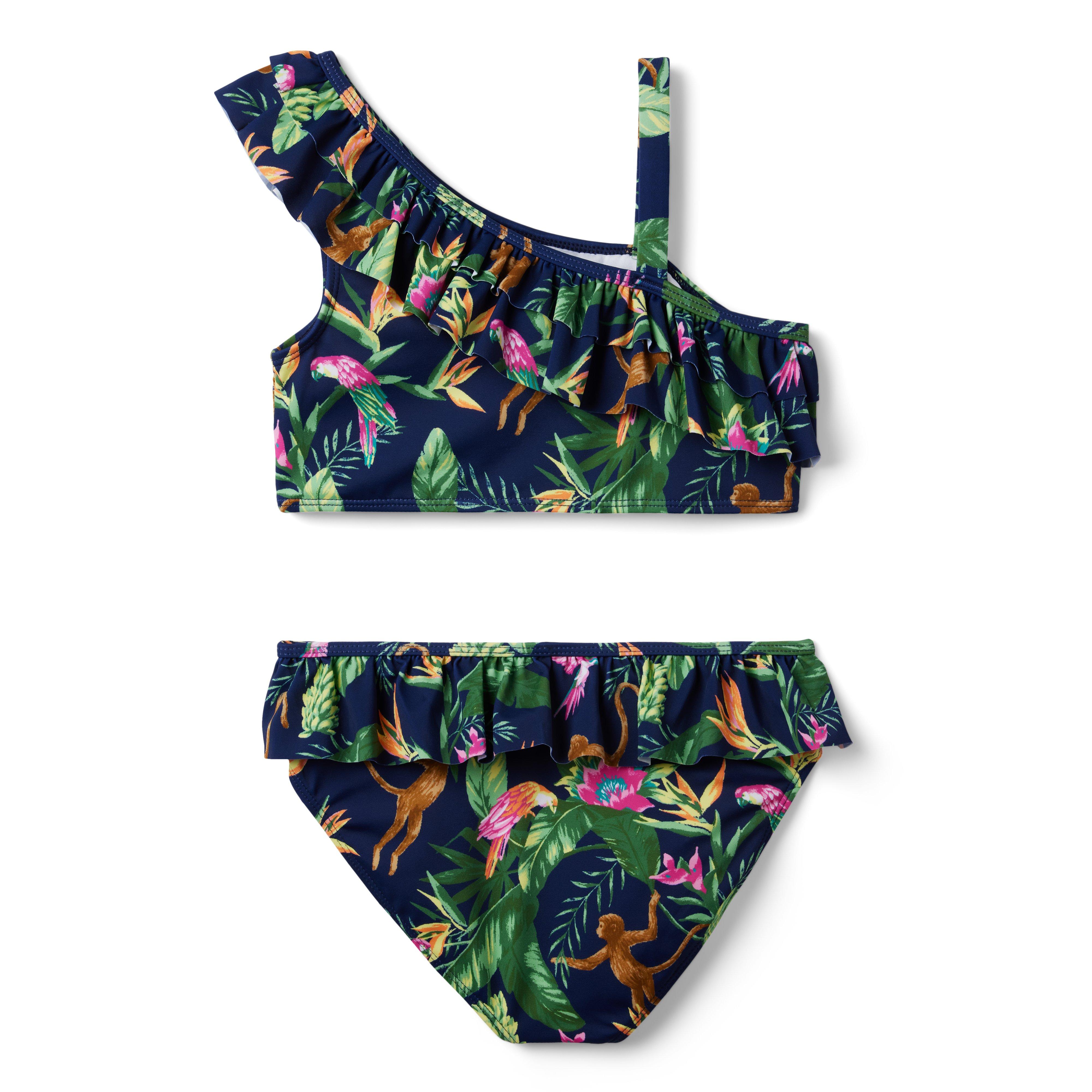 Tropical Jungle Cold Shoulder 2-Piece Swimsuit  image number 1
