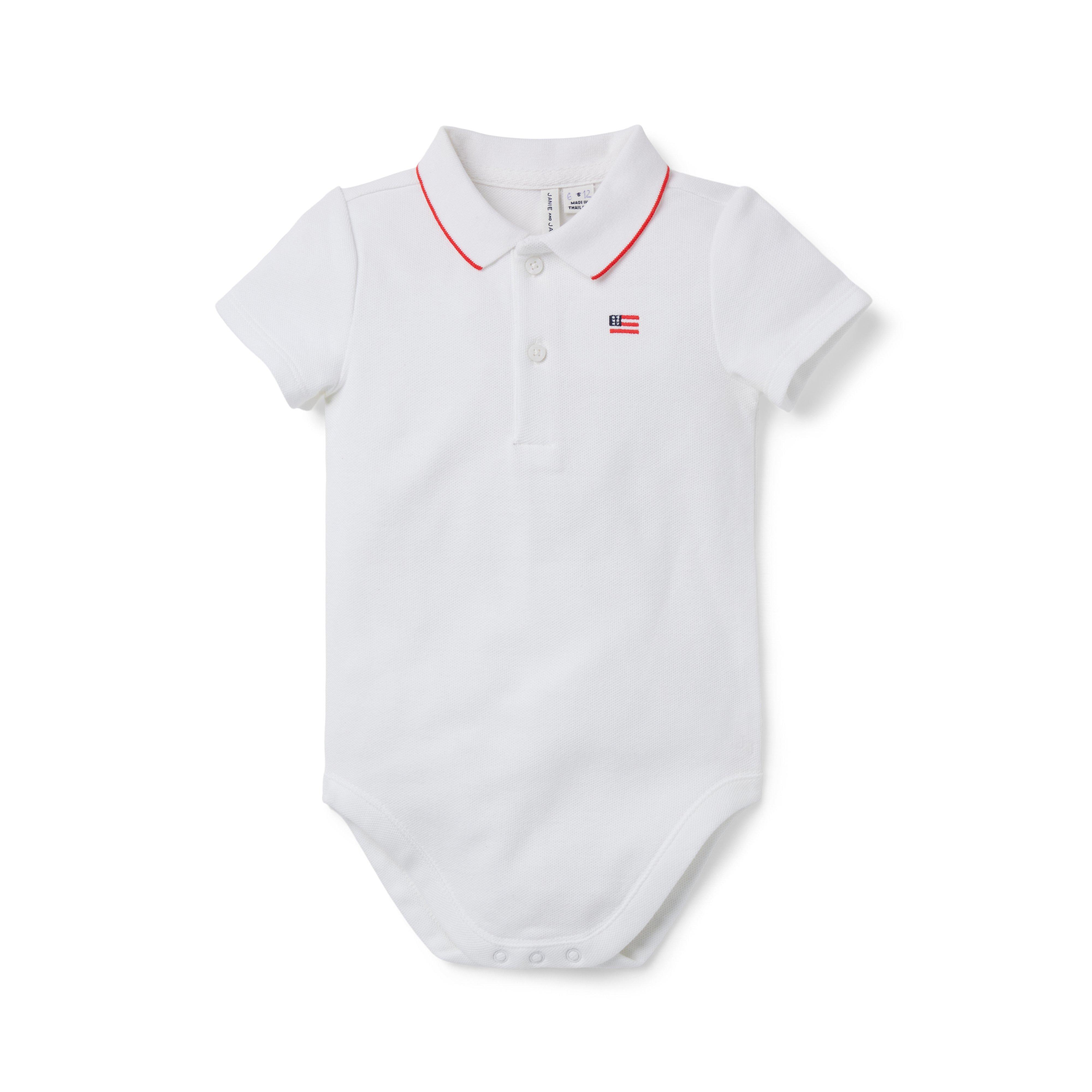 Baby Flag Icon Polo Bodysuit image number 0