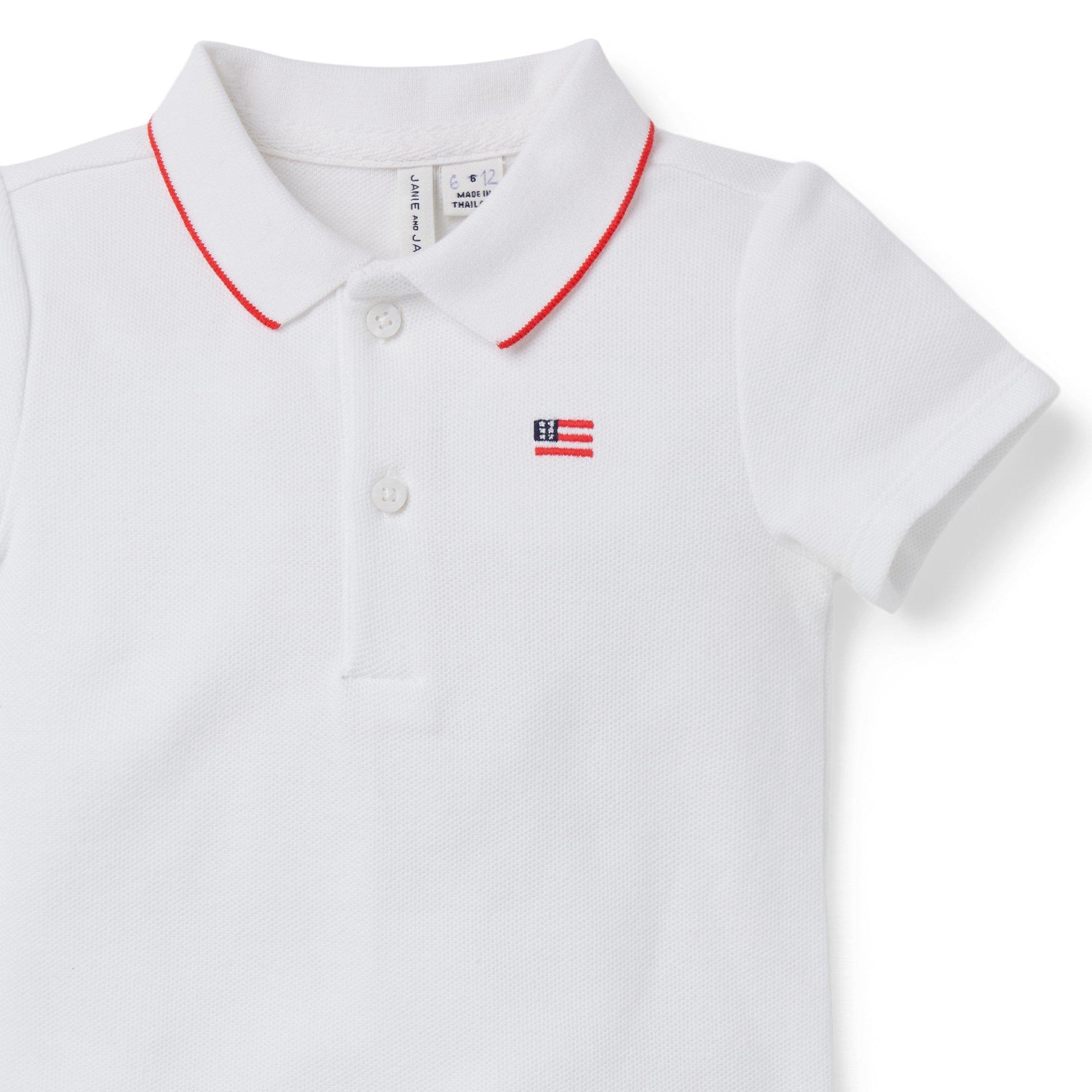 Baby Flag Icon Polo Bodysuit image number 1
