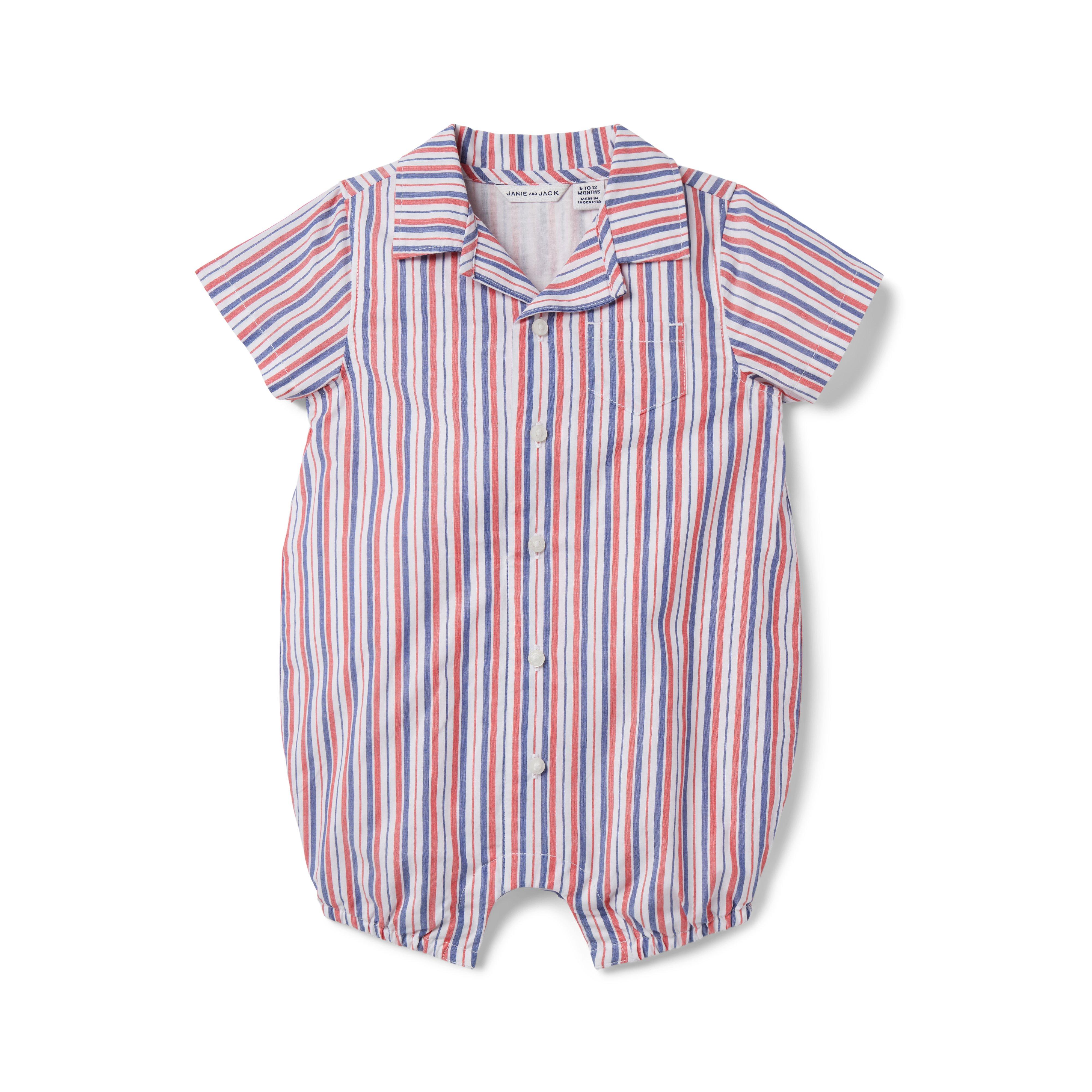 Baby Striped Poplin Romper image number 0