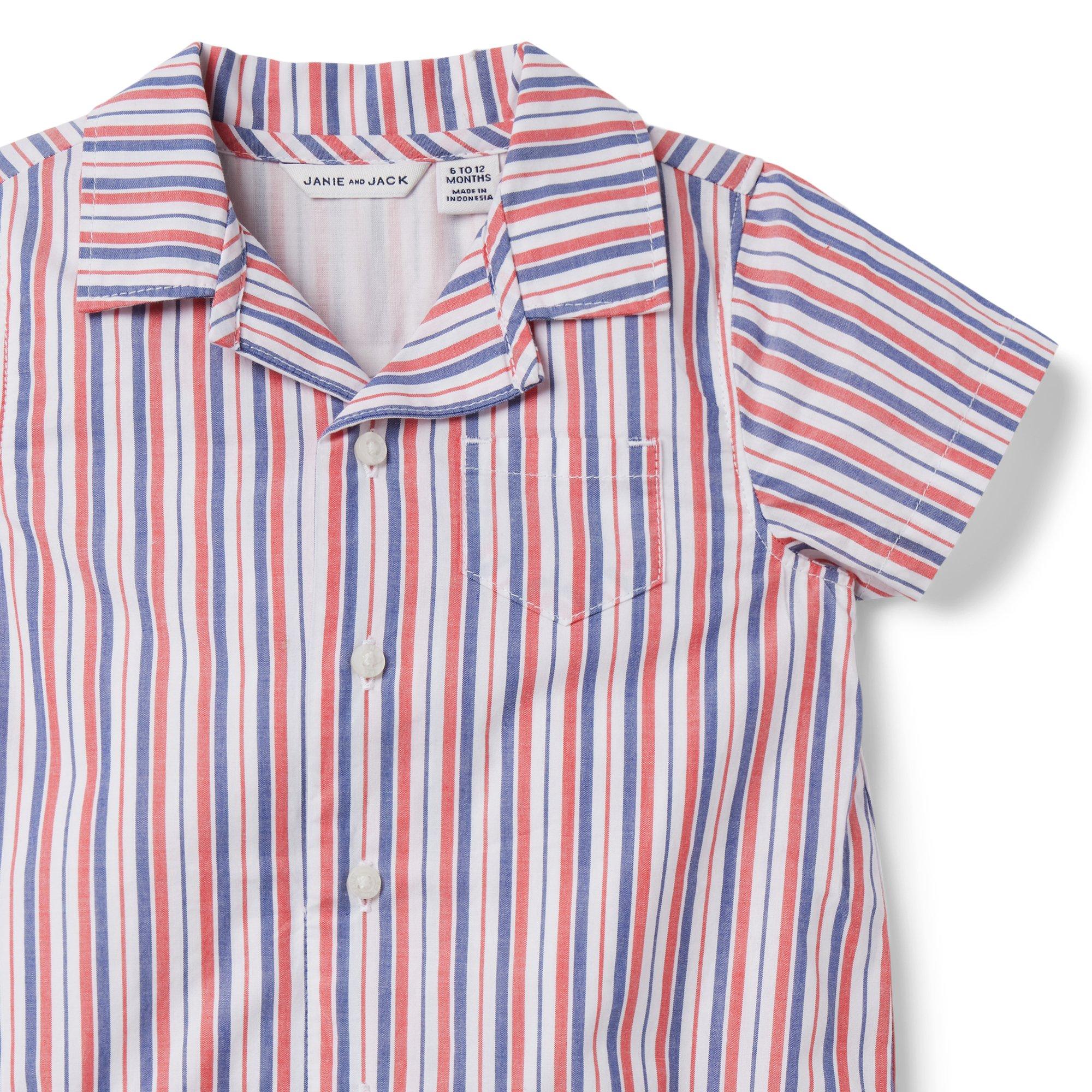 Baby Striped Poplin Romper image number 3