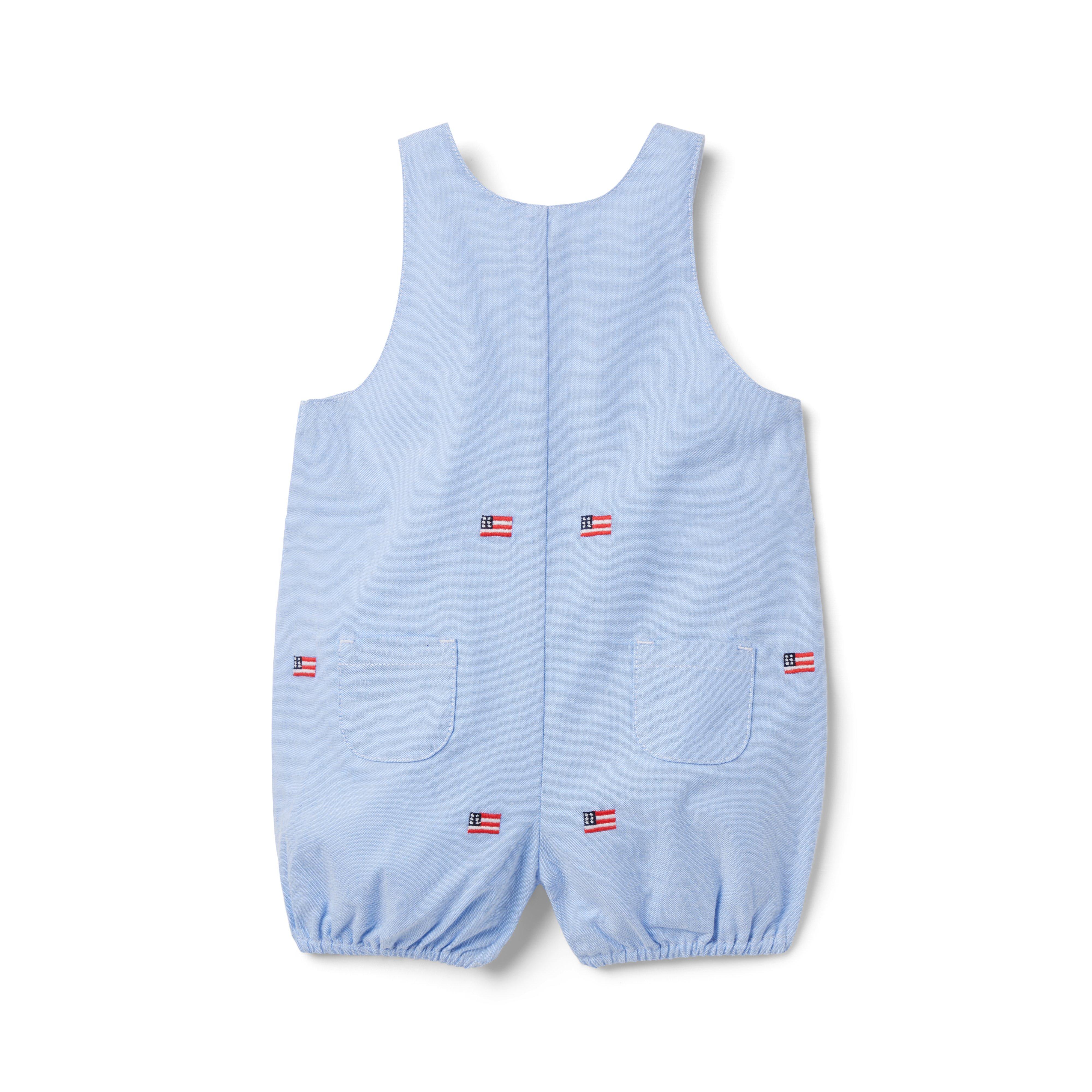 Baby Embroidered Flag Oxford Overall image number 1