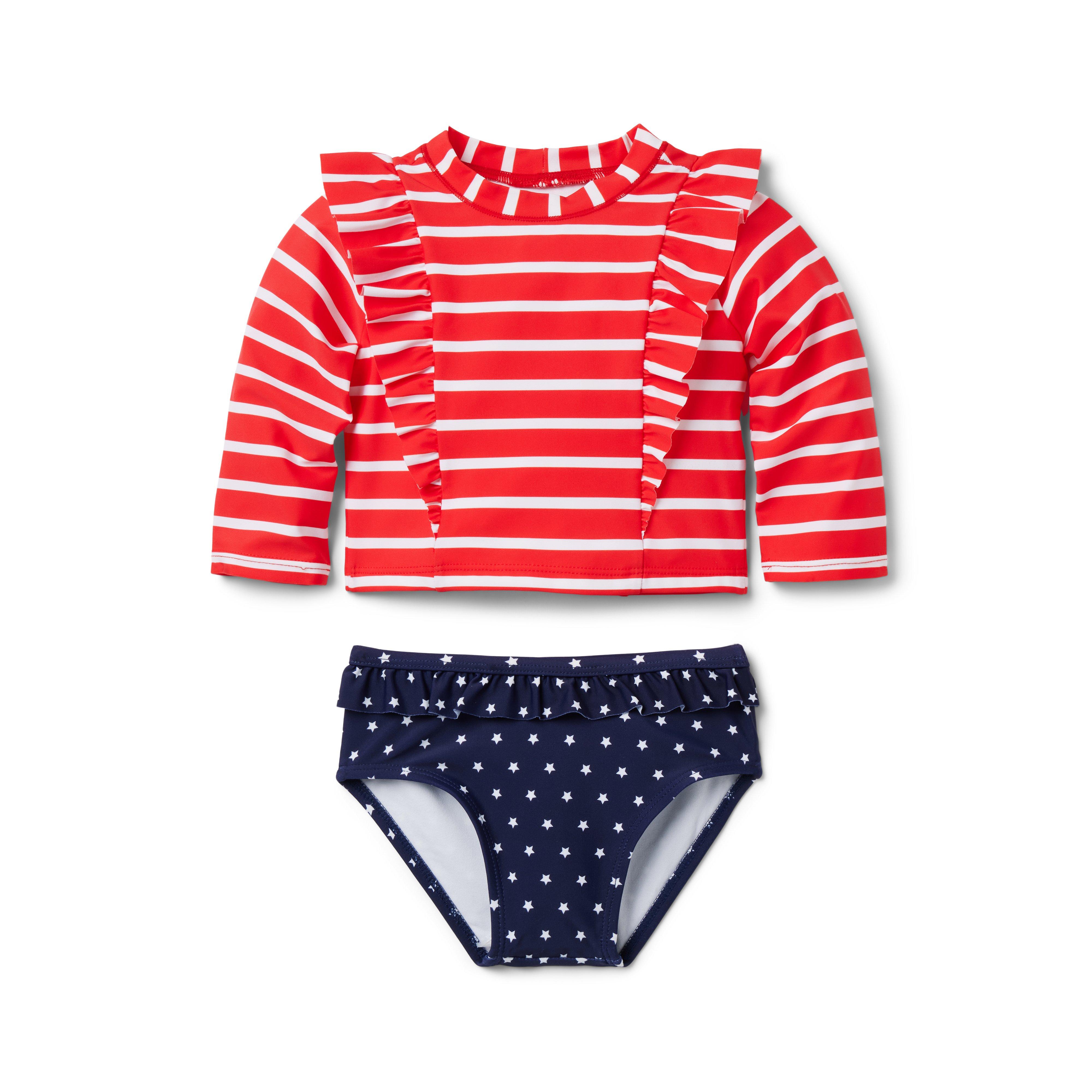 Baby Stars and Stripes Rash Guard Set image number 0