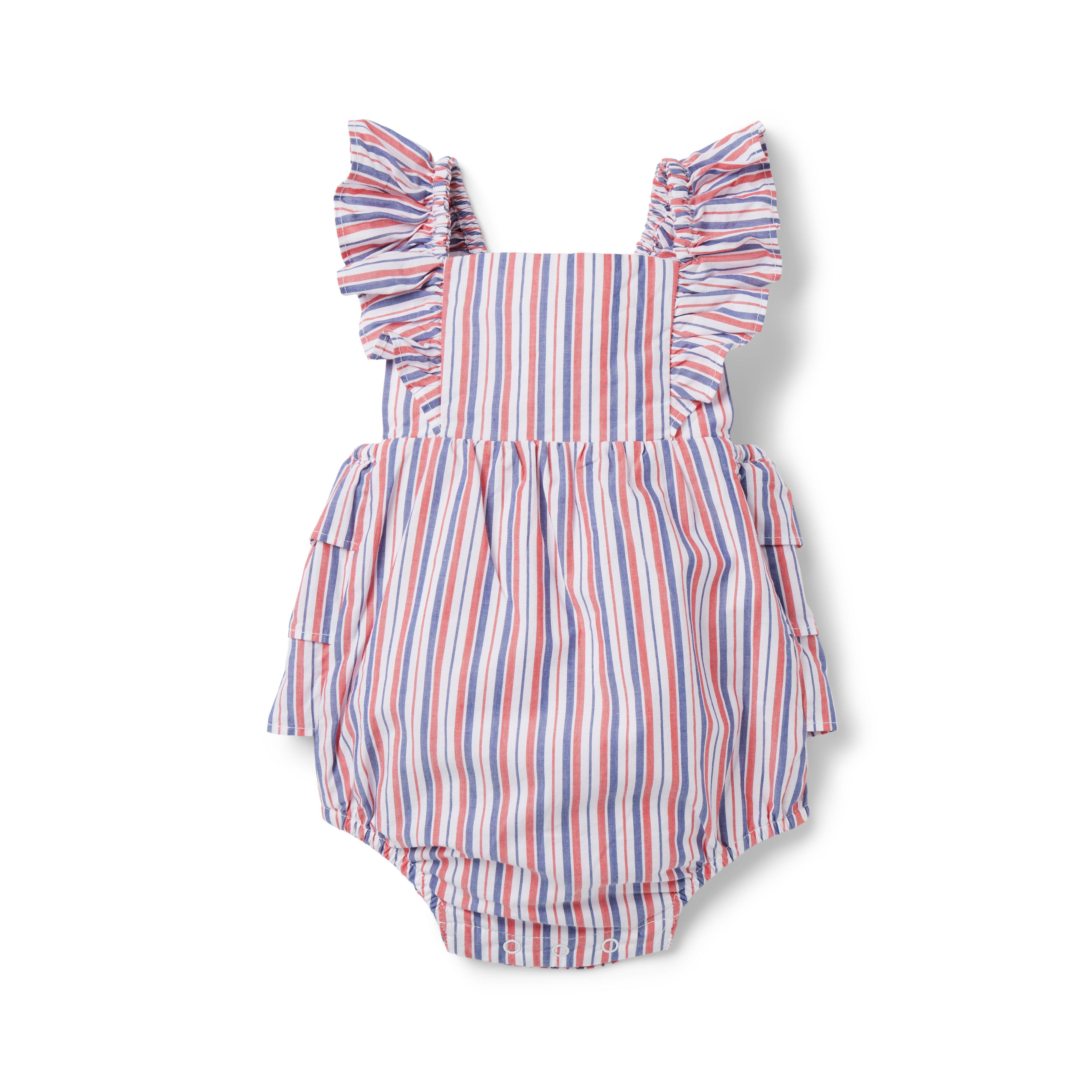 Newborn Tomato Stripe Baby Striped Ruffle Romper by Janie and Jack