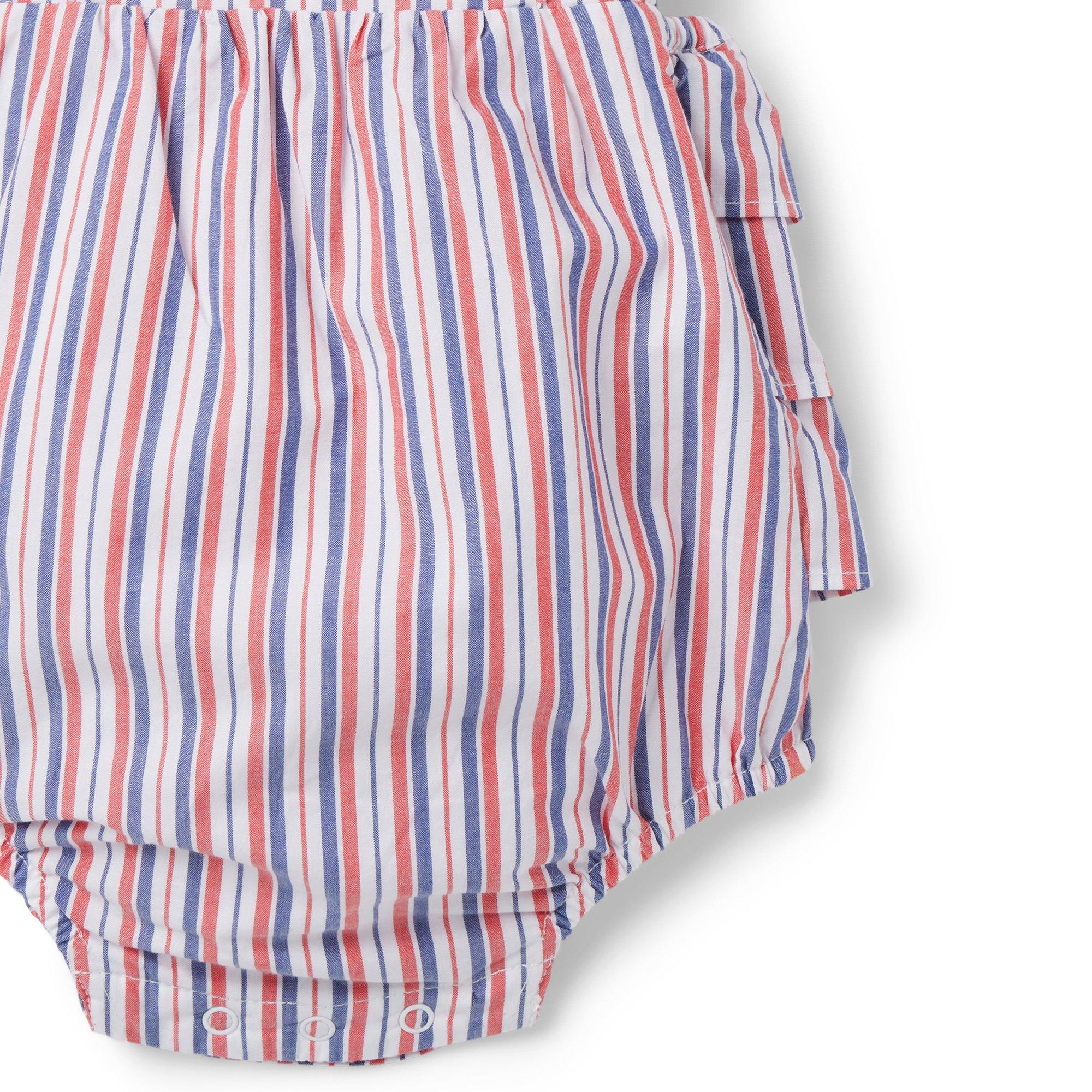 Baby Striped Ruffle Romper image number 3