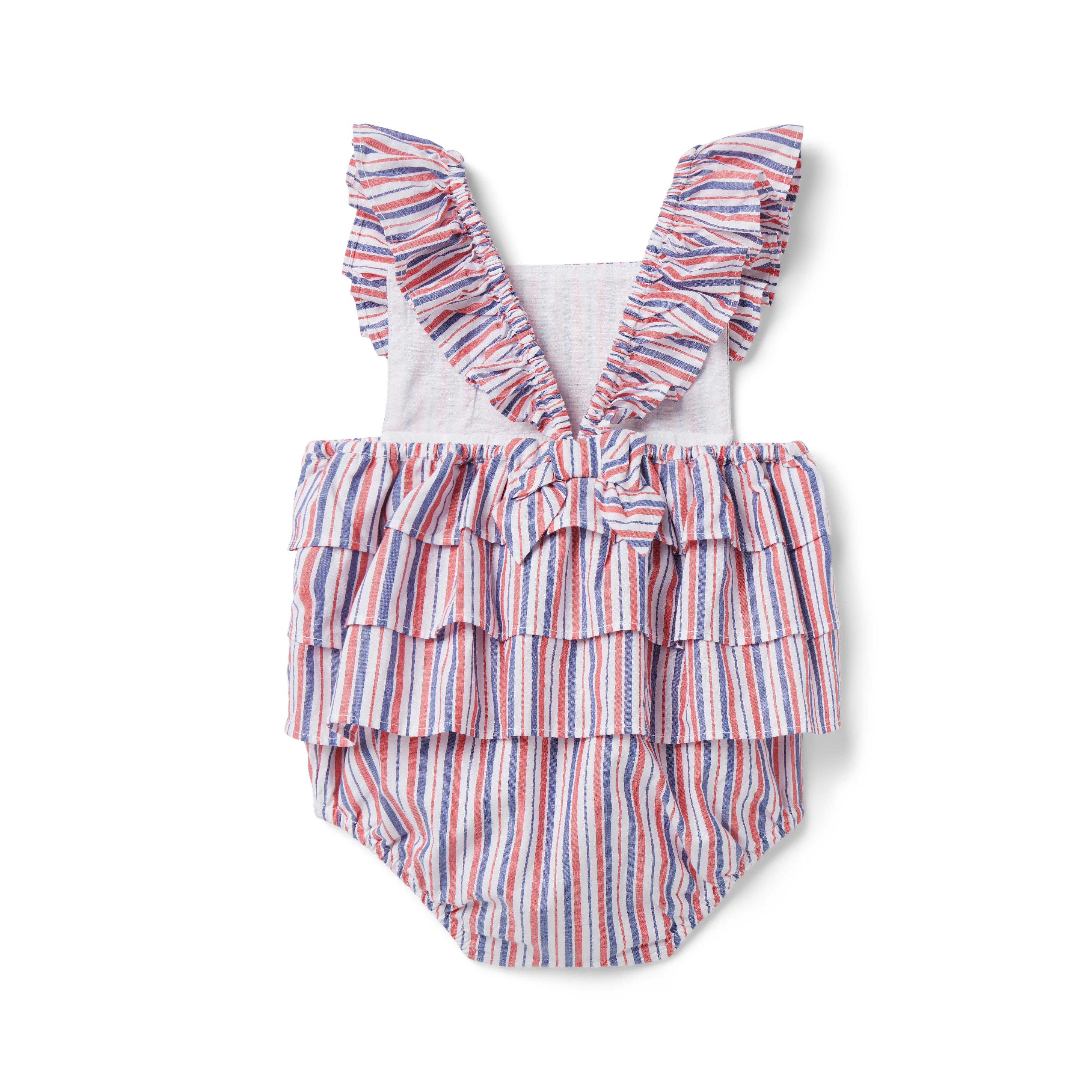 Baby Striped Ruffle Romper image number 1