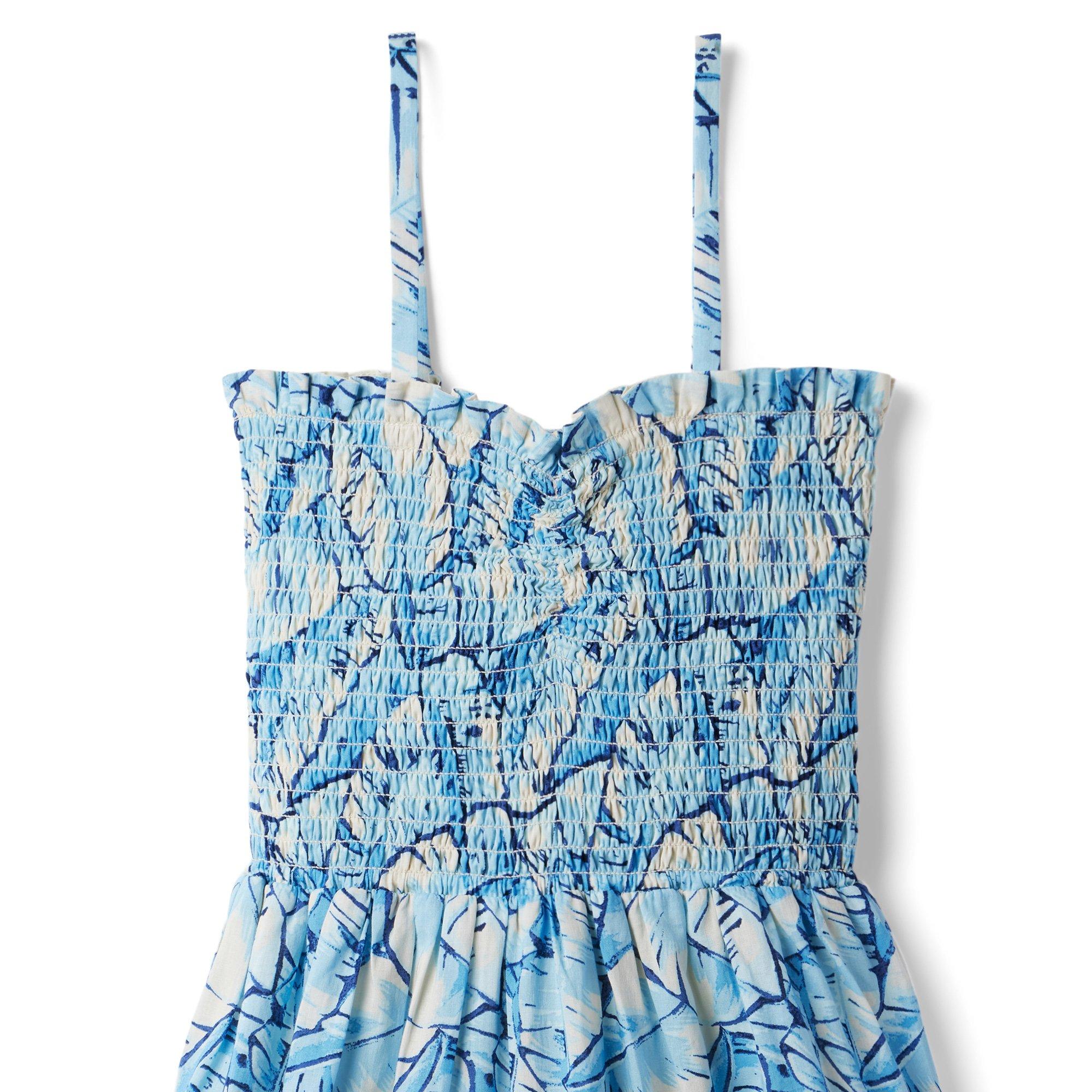 Palm Leaf Smocked Sundress image number 2