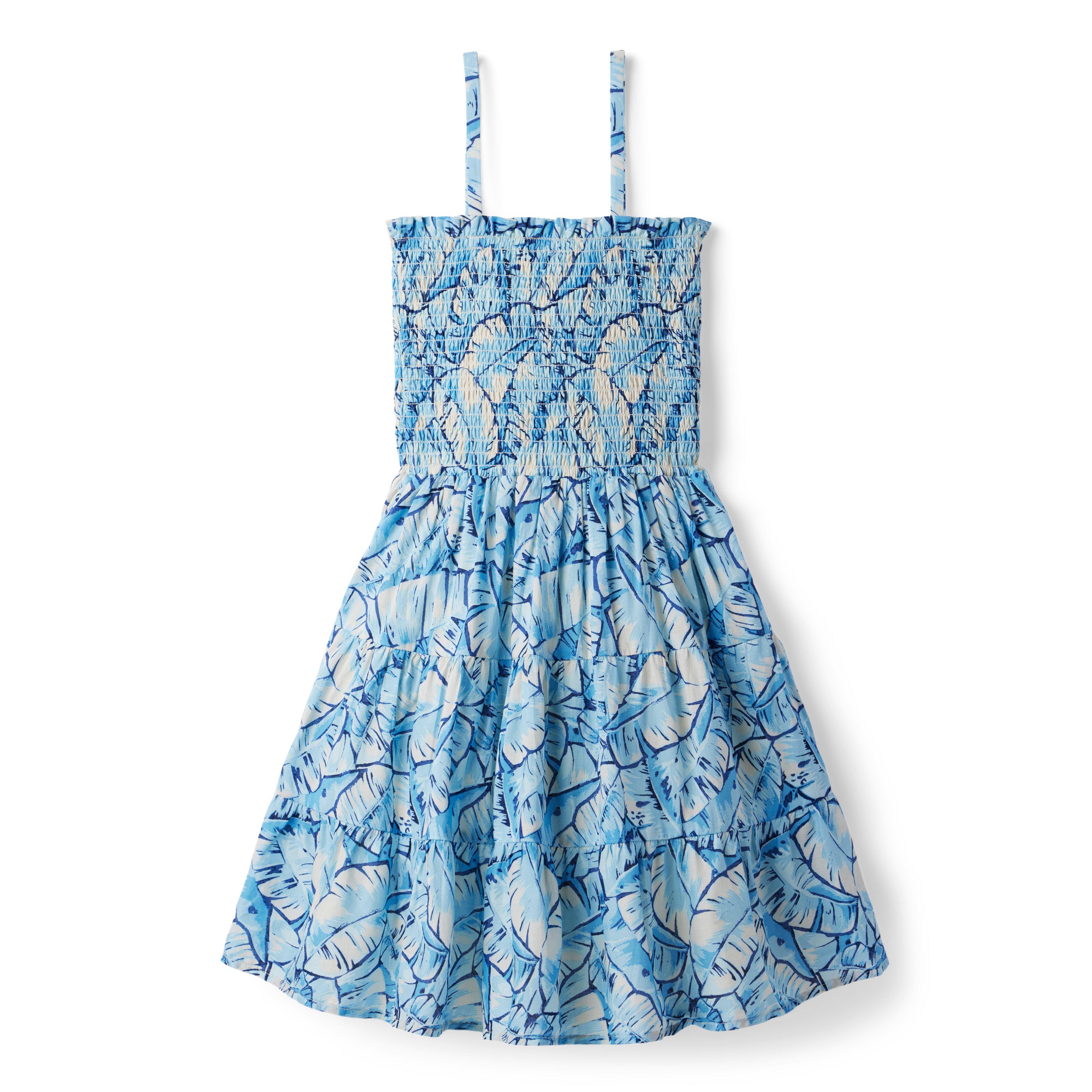 Palm Leaf Smocked Sundress image number 1