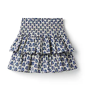 Janie and Jack Floral Smocked Tiered Skirt