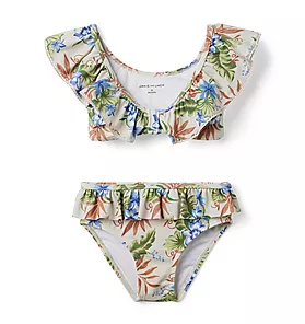 Janie and Jack Tropical Floral Ruffle 2-Piece Swimsuit