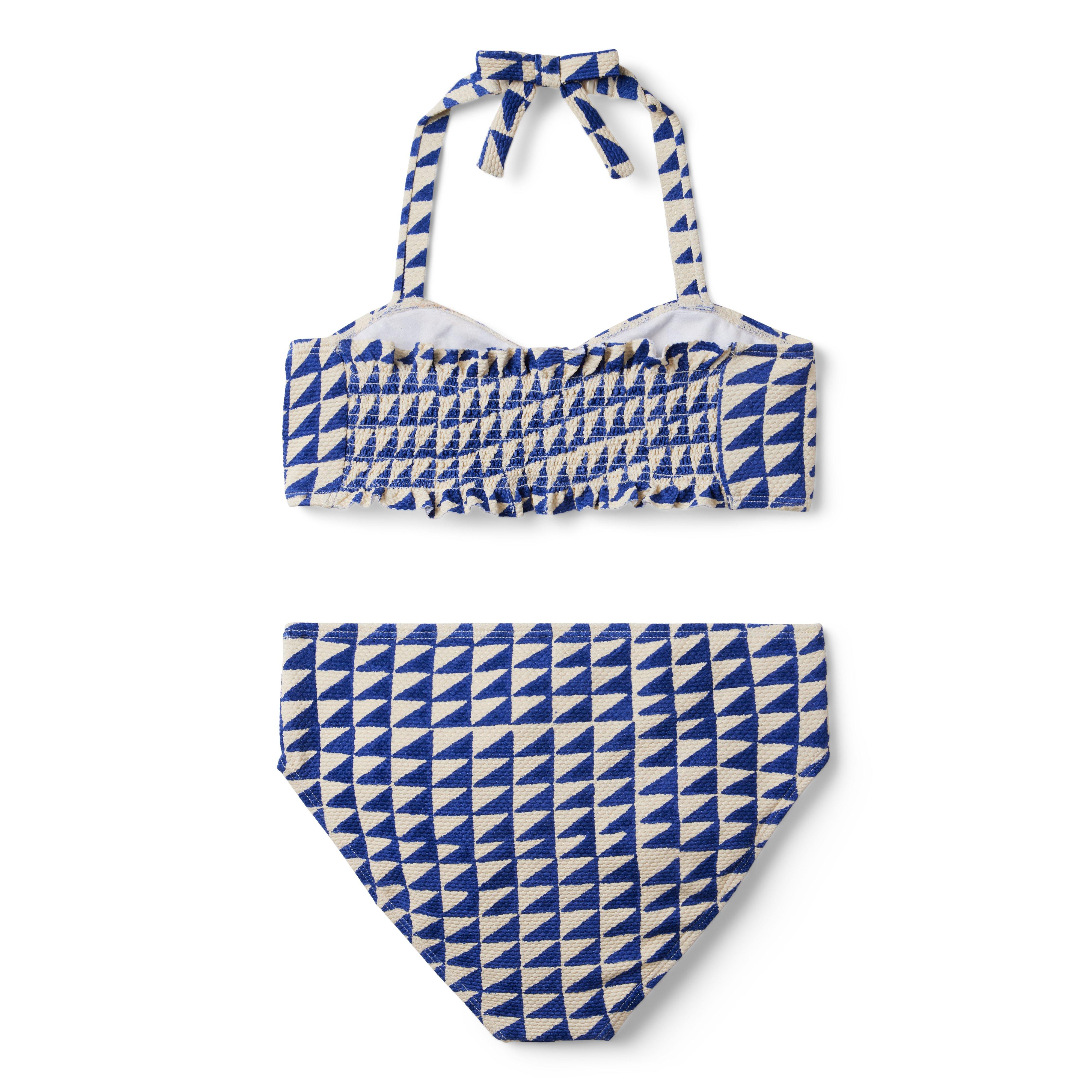 Tile Print Halter Textured 2-Piece Swimsuit image number 1