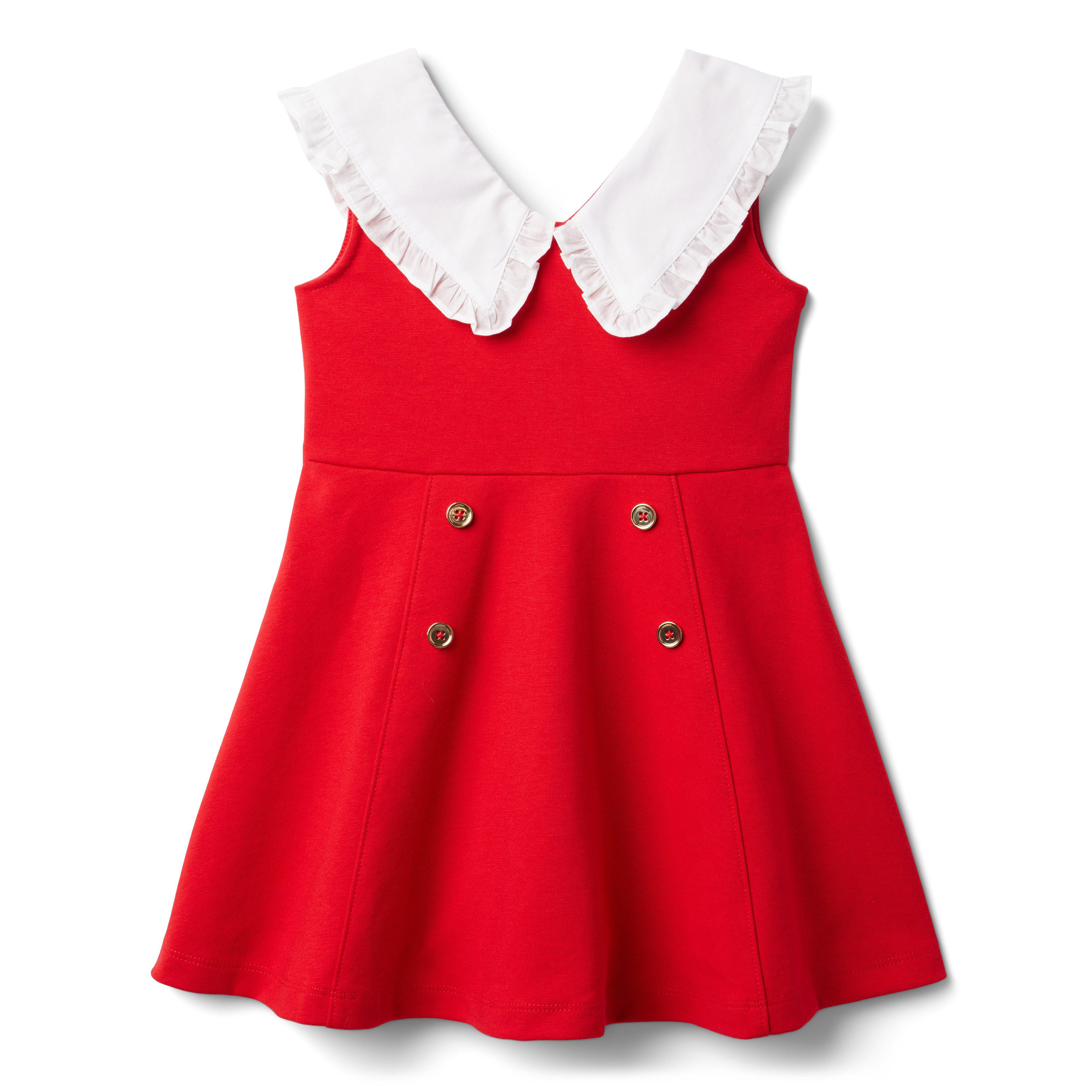 Ruffle Collar Ponte Dress image number 1