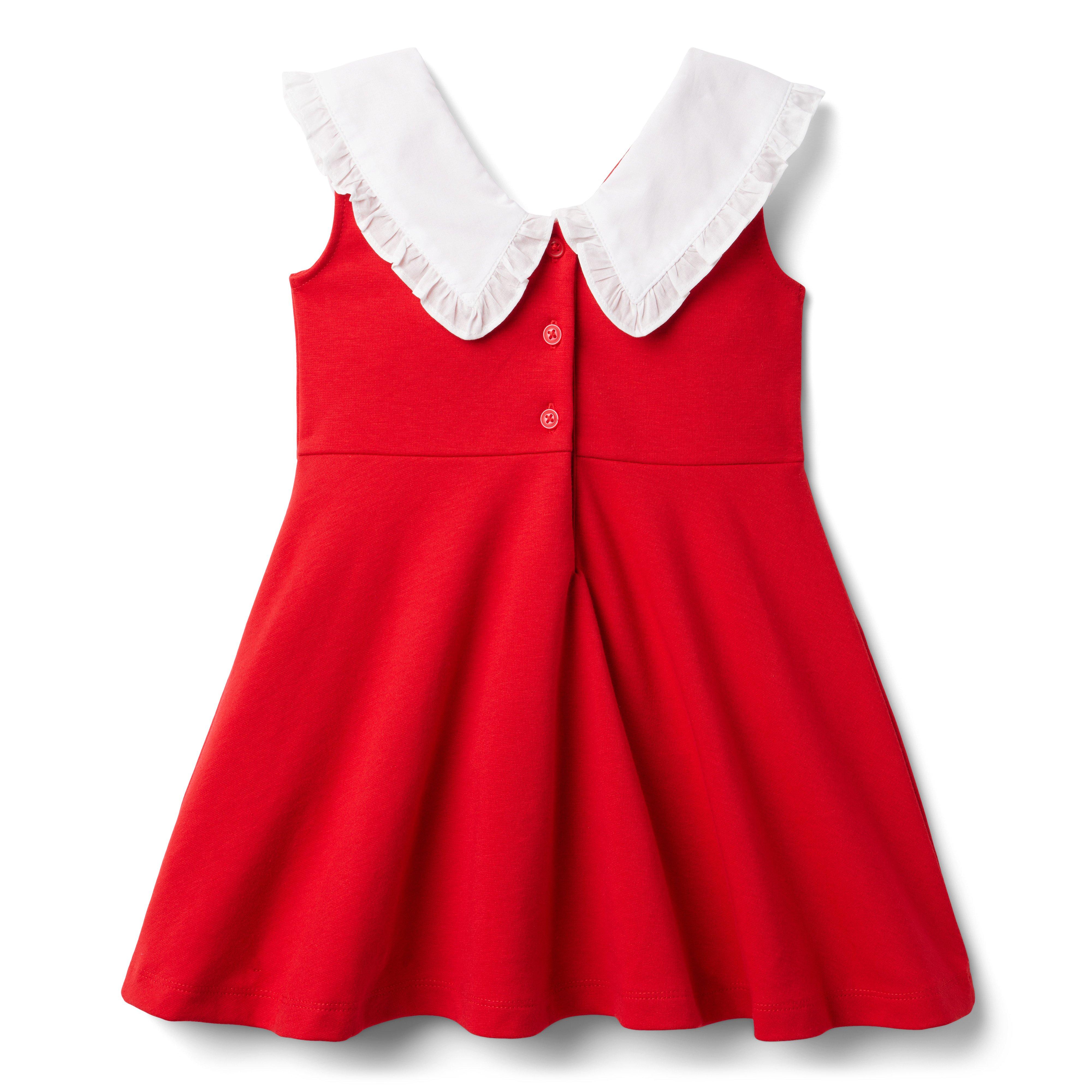 Red dress with white collar sales