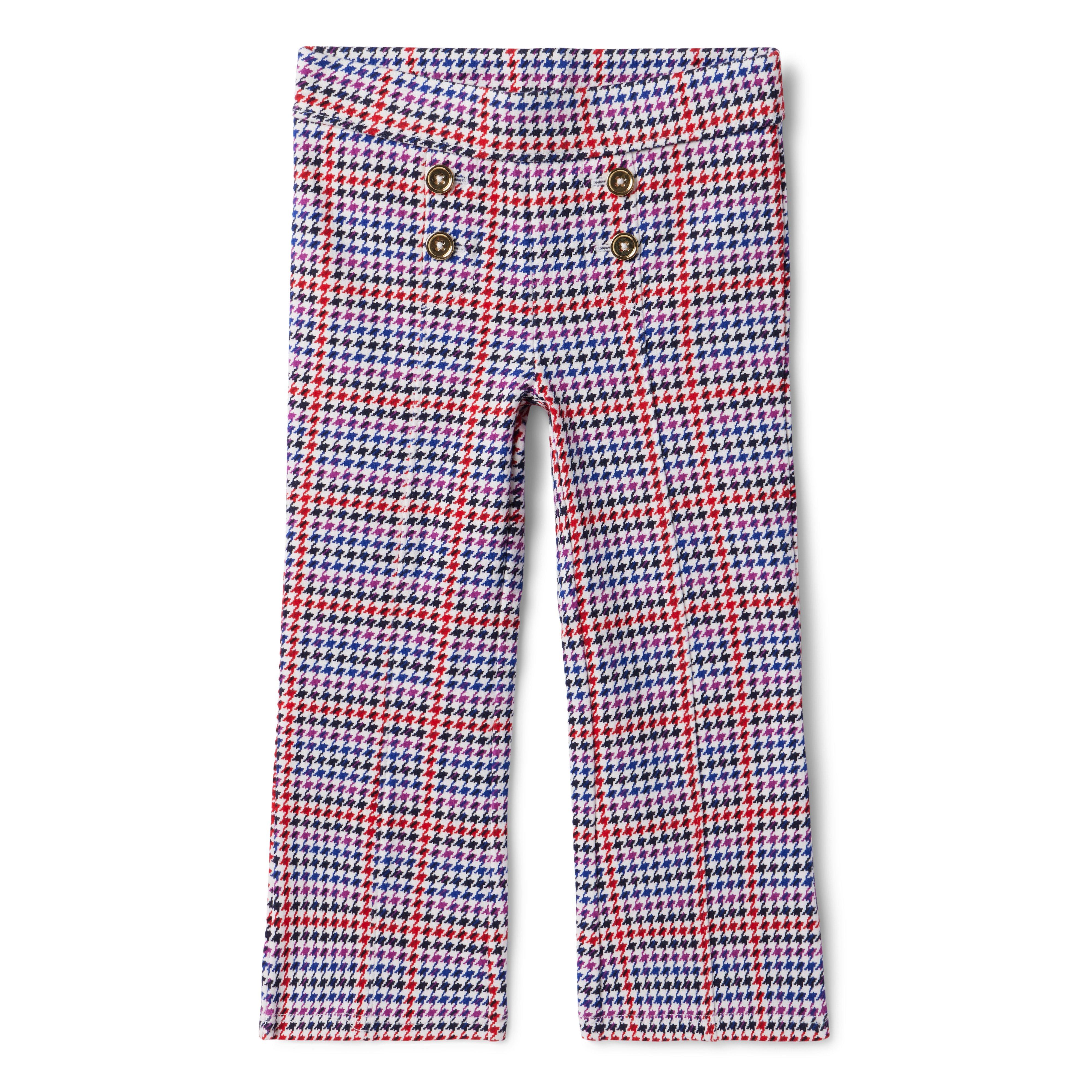 Houndstooth Plaid Flare Ponte Pant