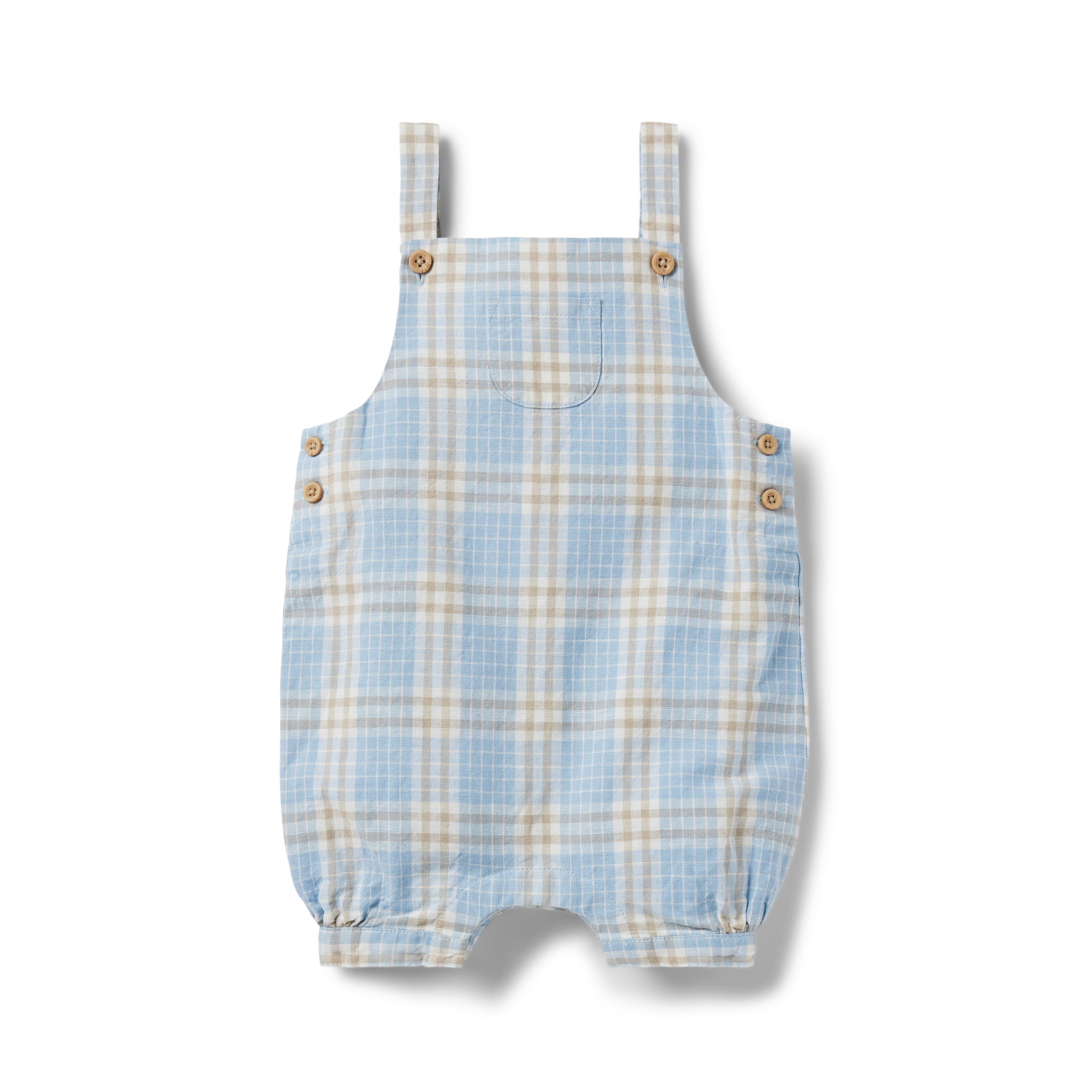 Baby Plaid Linen Overall image number 0