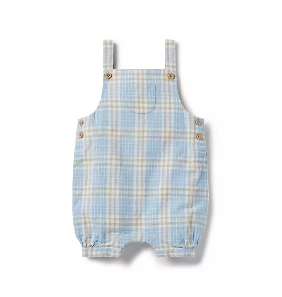 Baby Plaid Linen Overall