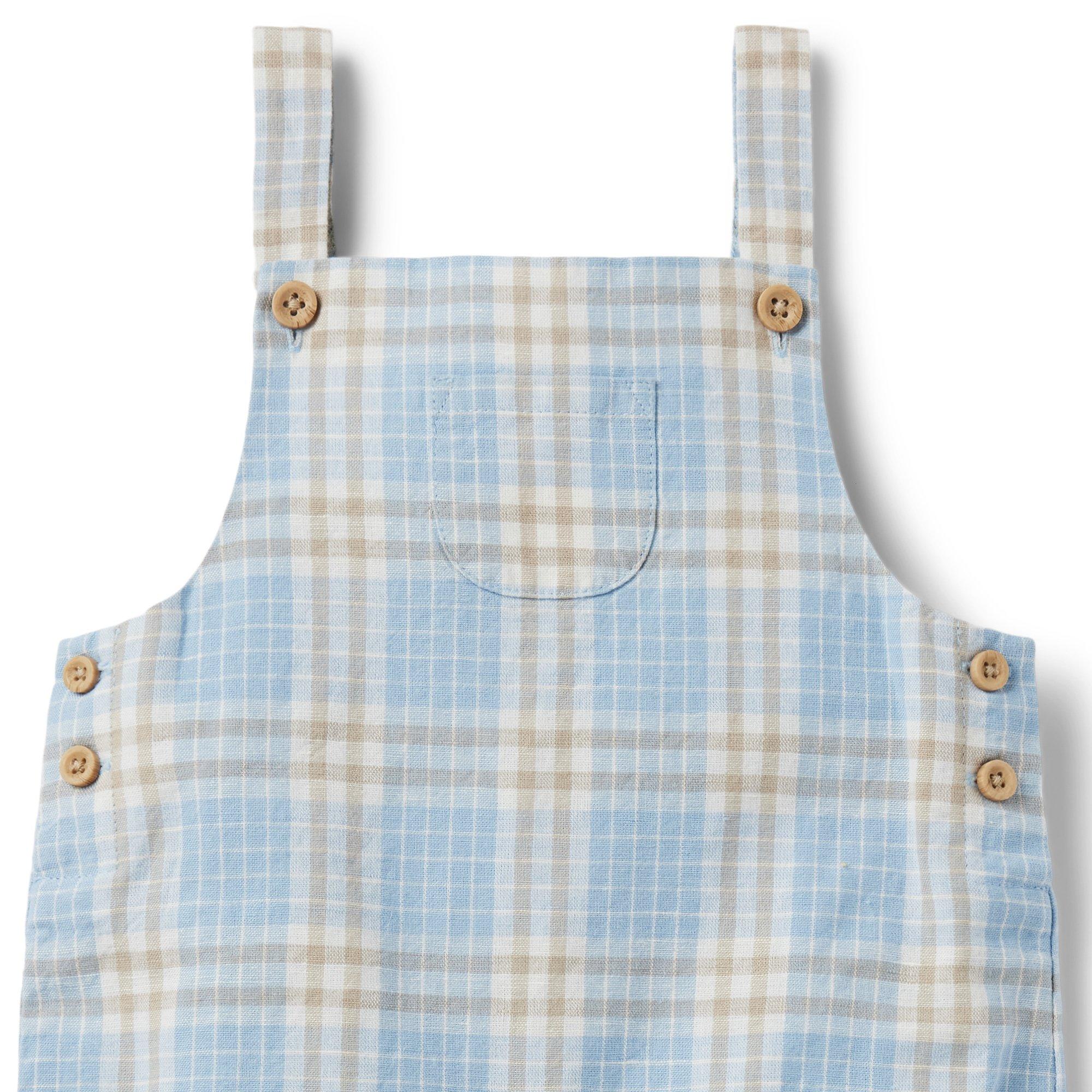 Baby Plaid Linen Overall image number 2