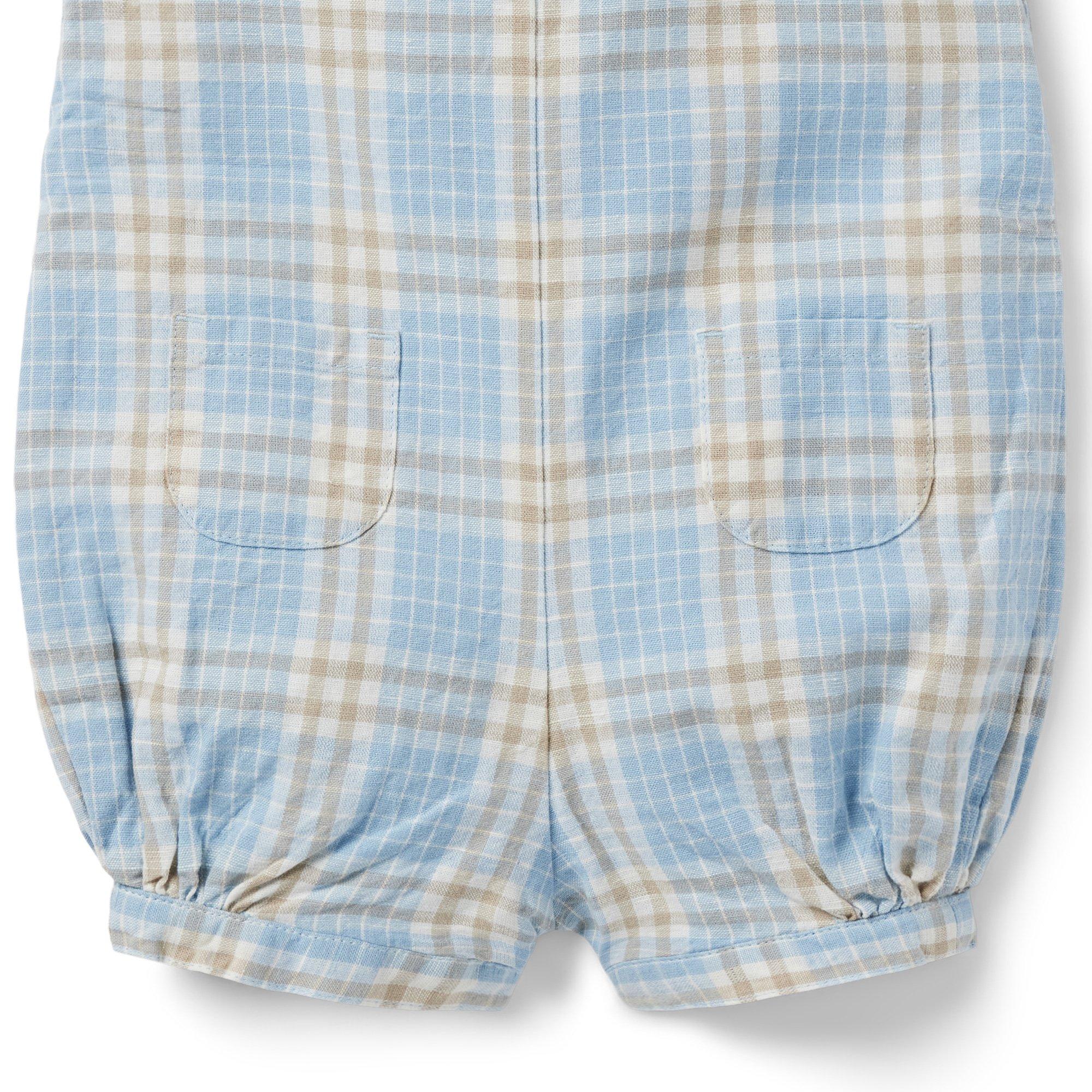 Baby Plaid Linen Overall image number 3