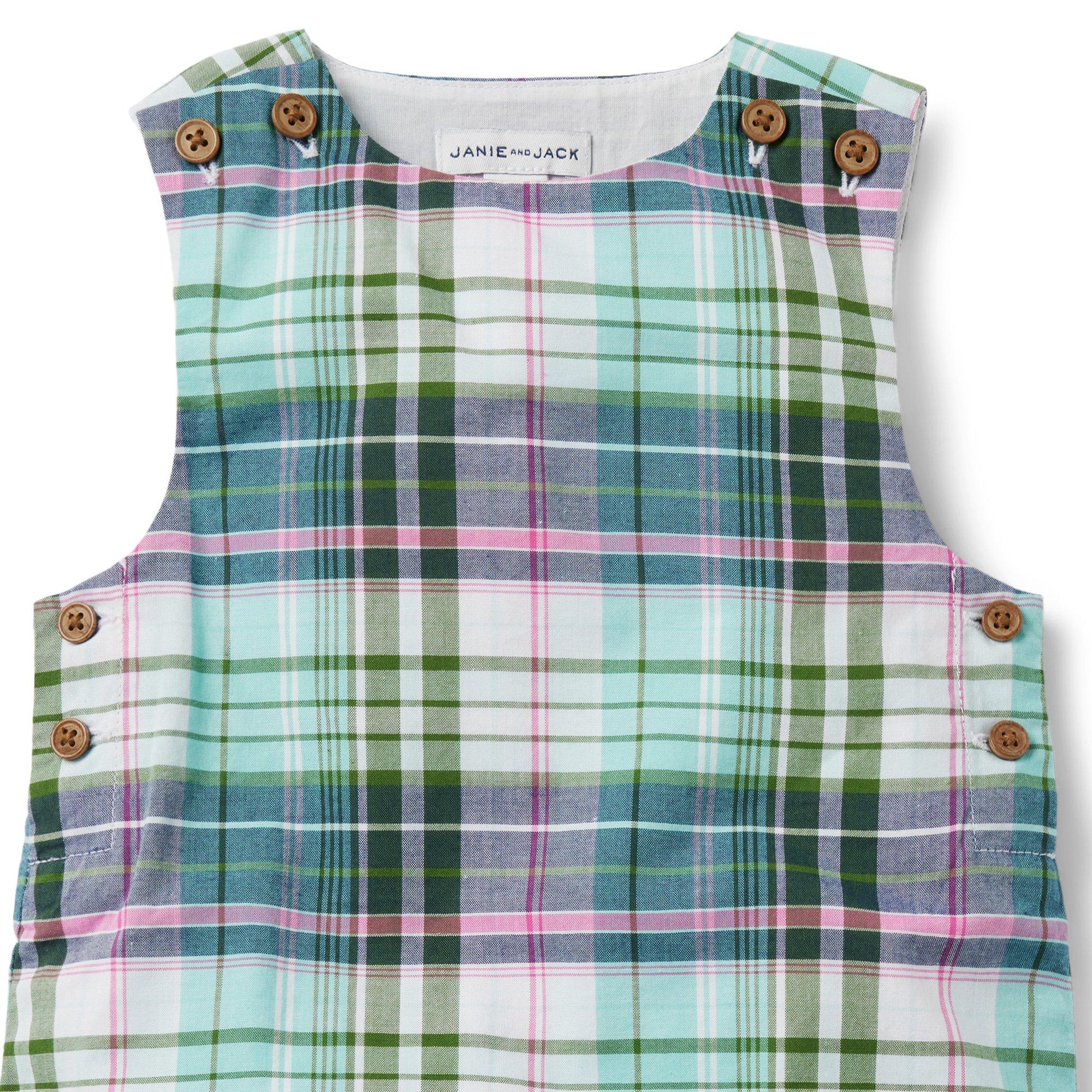 Baby Madras Plaid Romper image number 2