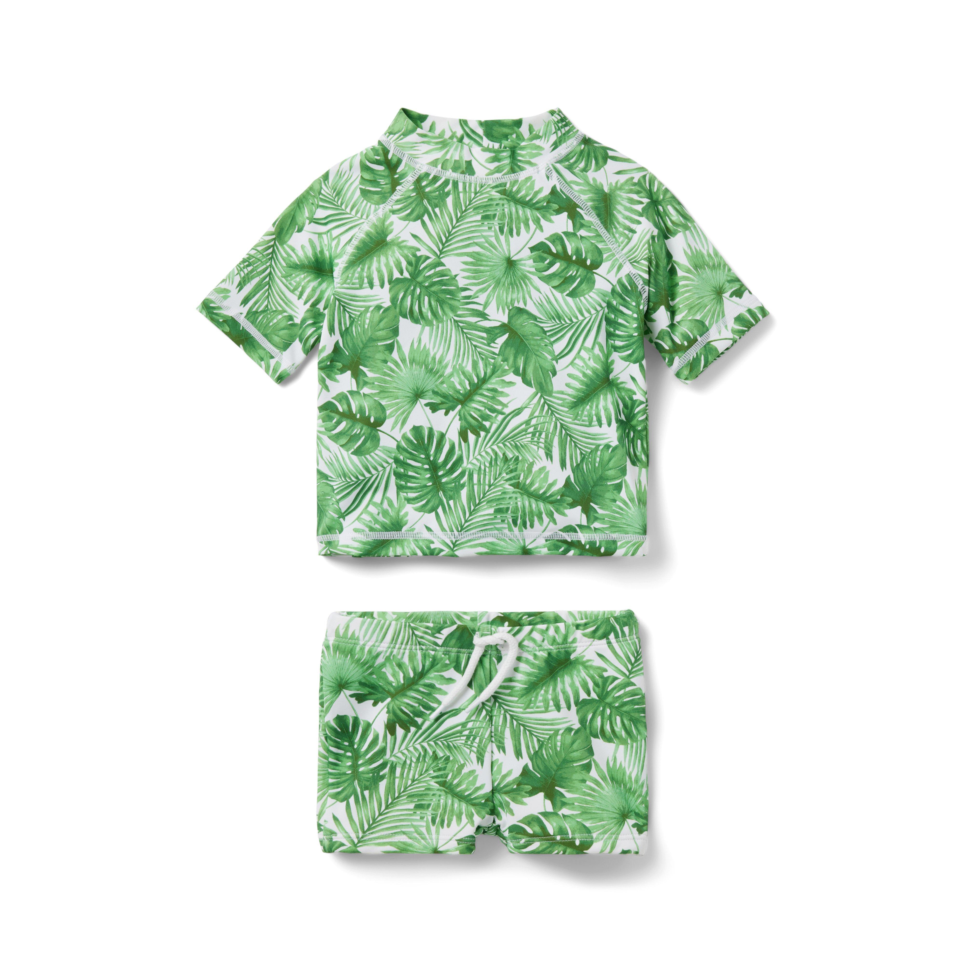 Newborn Meadow Palm Leaf Print Baby Palm Leaf Rash Guard Set by Janie ...