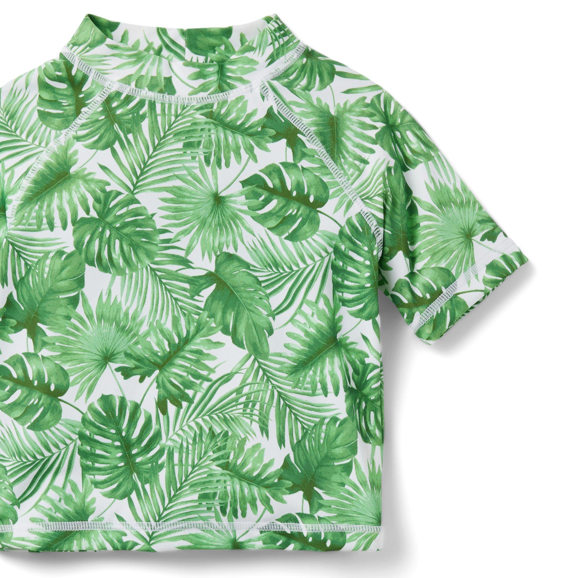 Baby Palm Leaf Rash Guard Set image number 2