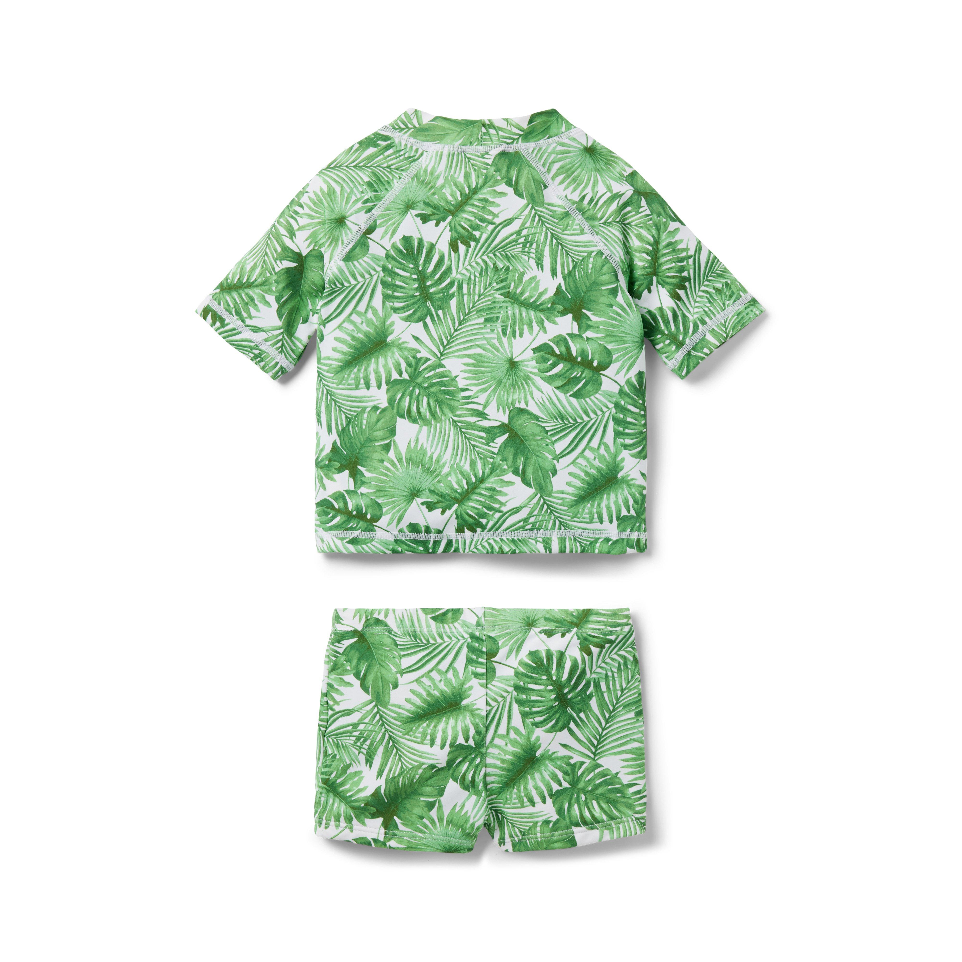 Baby Palm Leaf Rash Guard Set image number 1