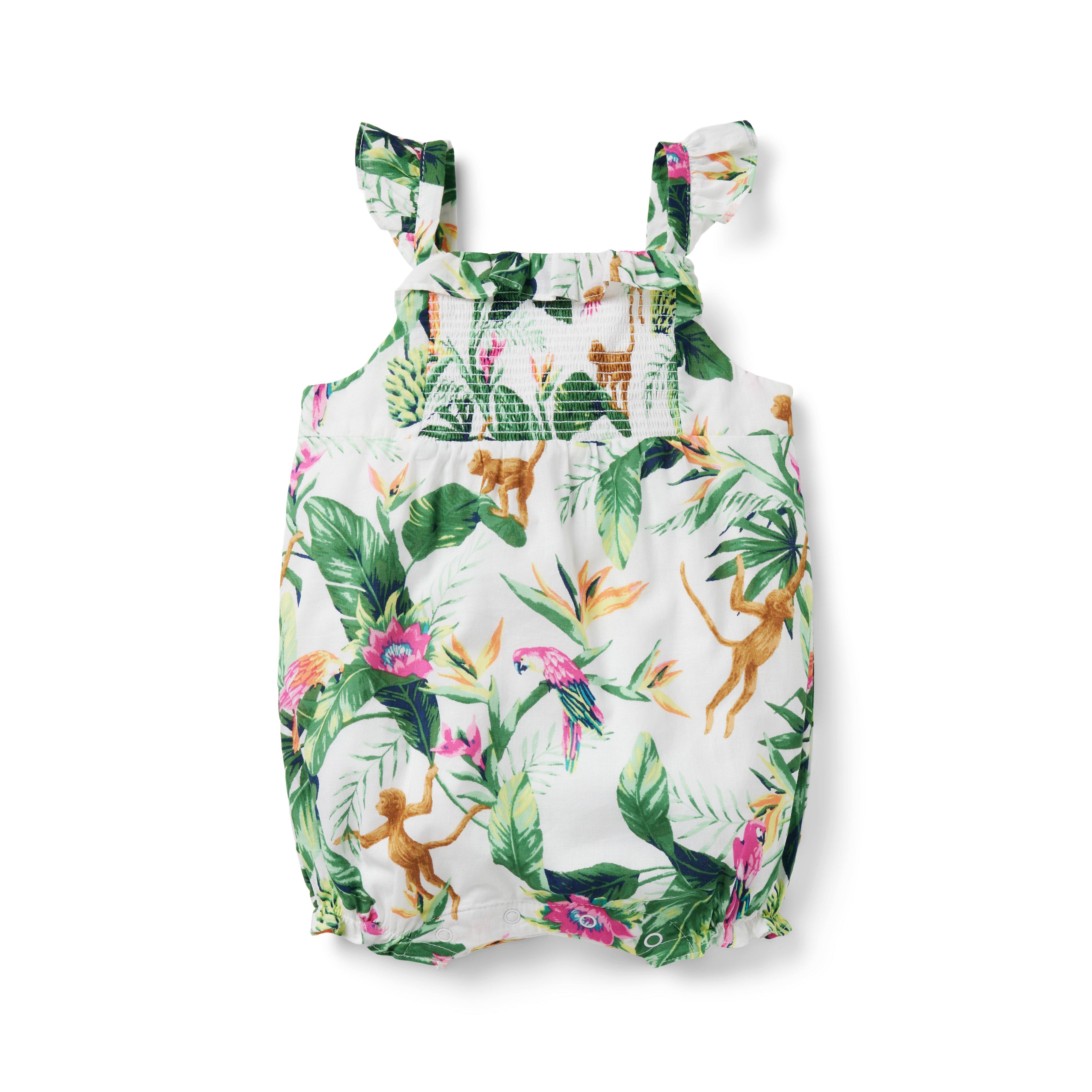 Baby Tropical Jungle Smocked Romper  image number 0