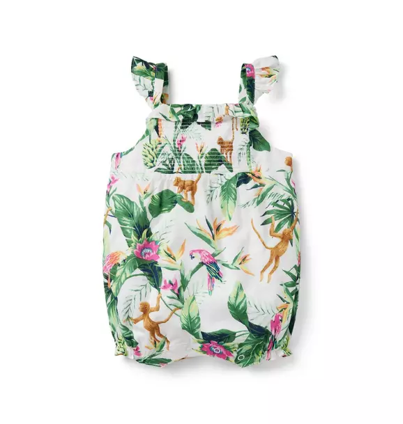 Baby Tropical Jungle Smocked Romper 