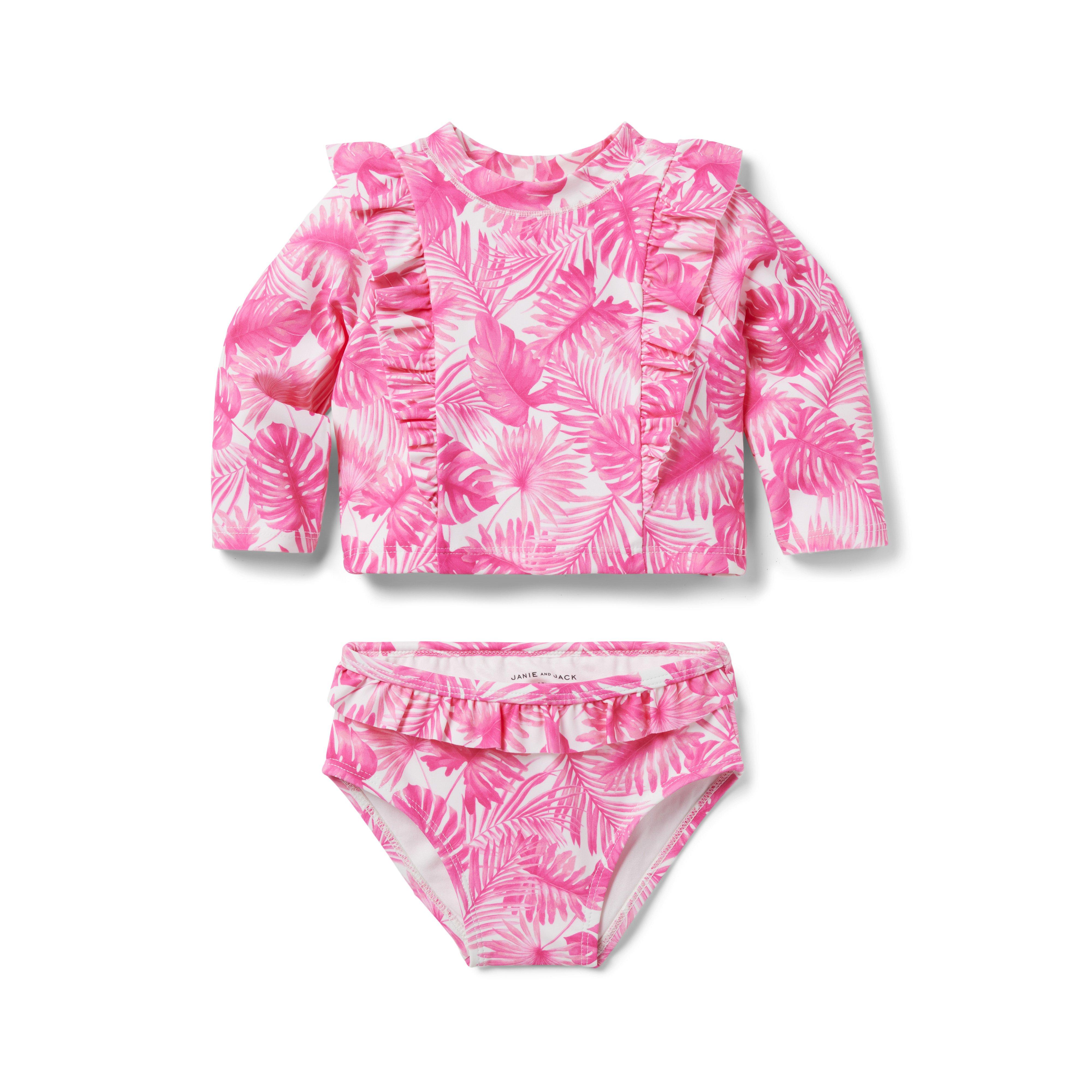 Baby Palm Leaf Rash Guard Set image number 0