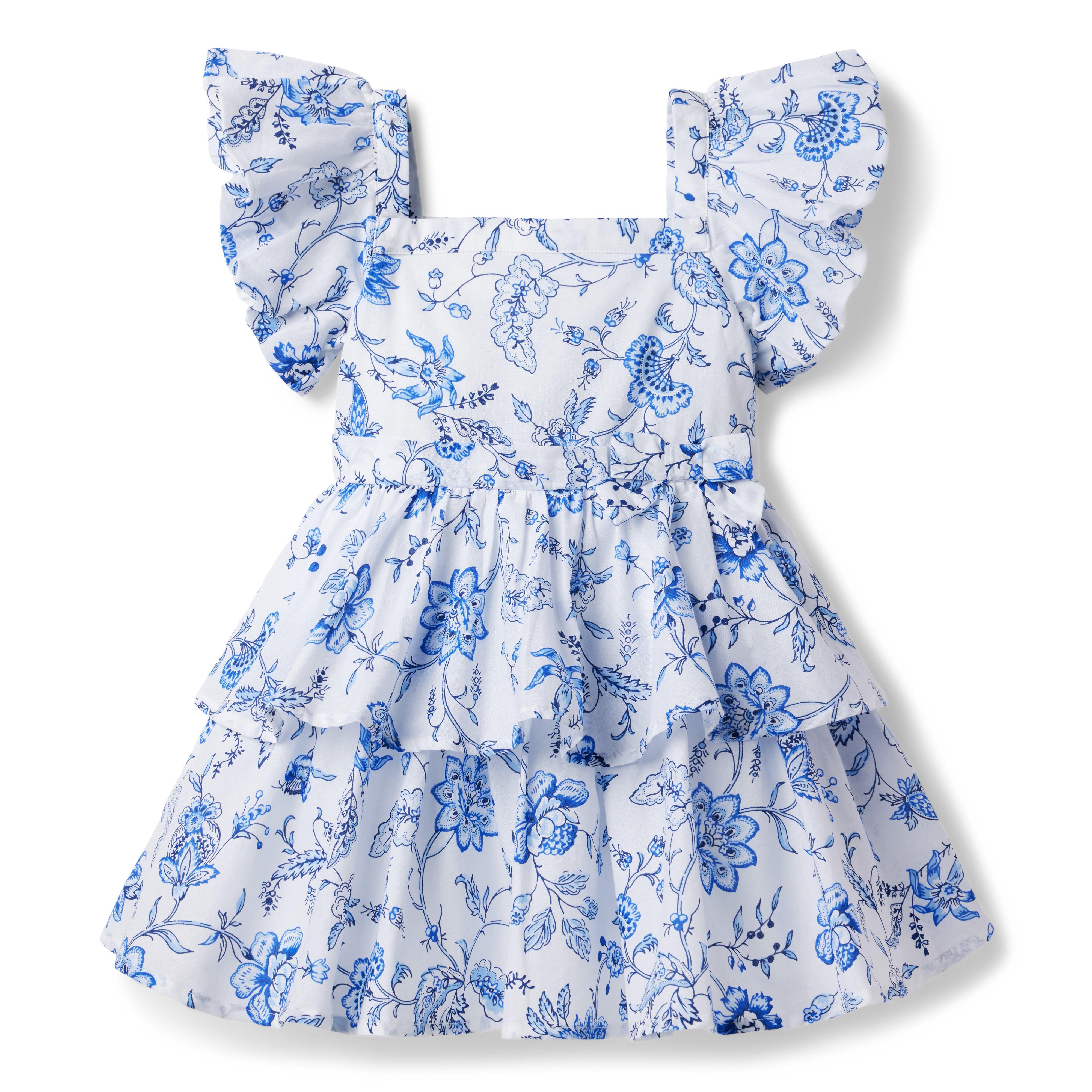 Girl Capri Island Floral Floral Tiered Bubble Sleeve Dress by Janie and ...