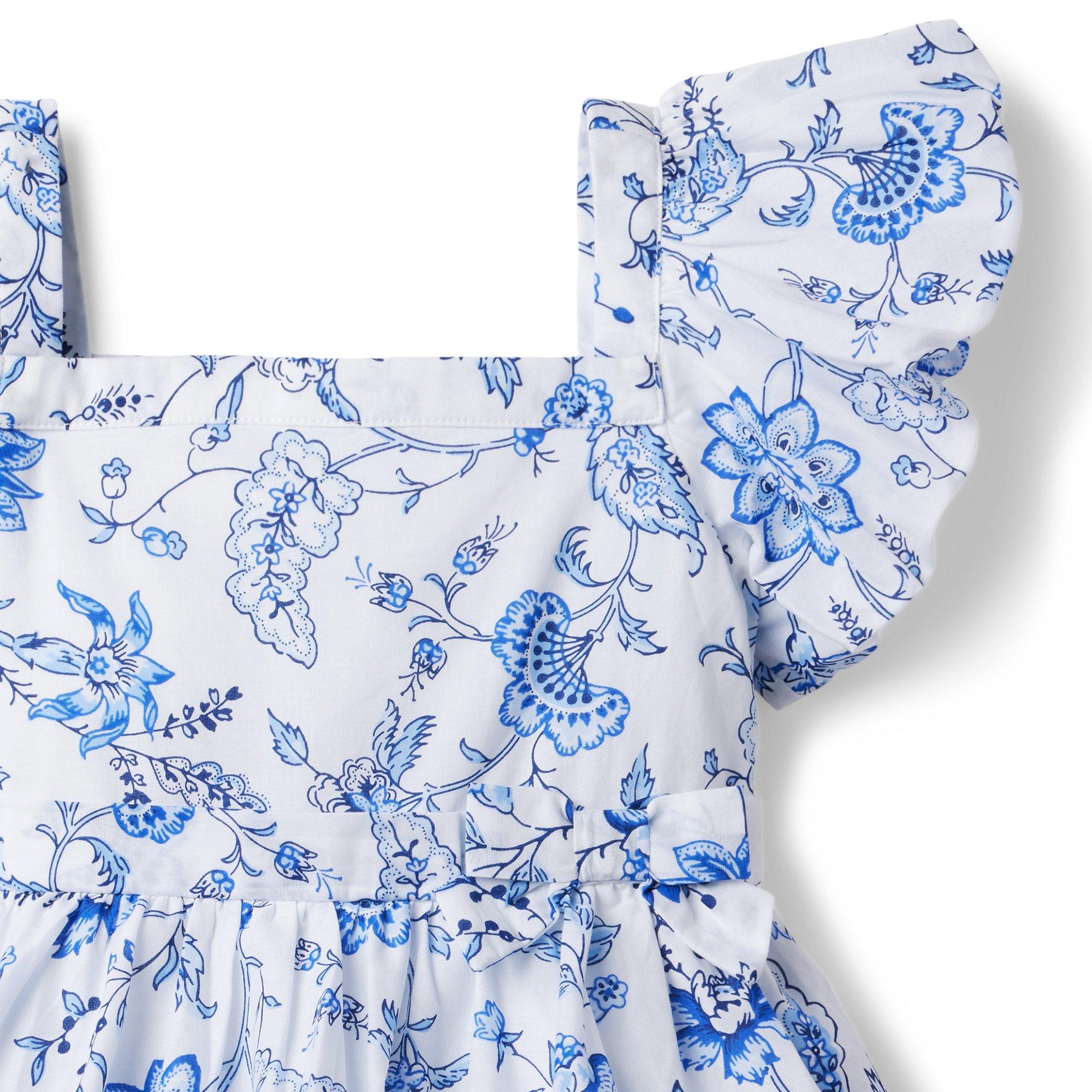 Floral Tiered Bubble Sleeve Dress image number 4