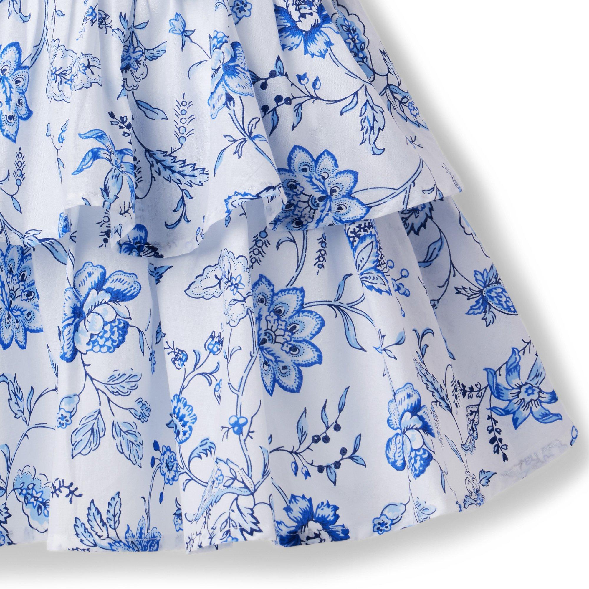 Floral Tiered Bubble Sleeve Dress image number 5