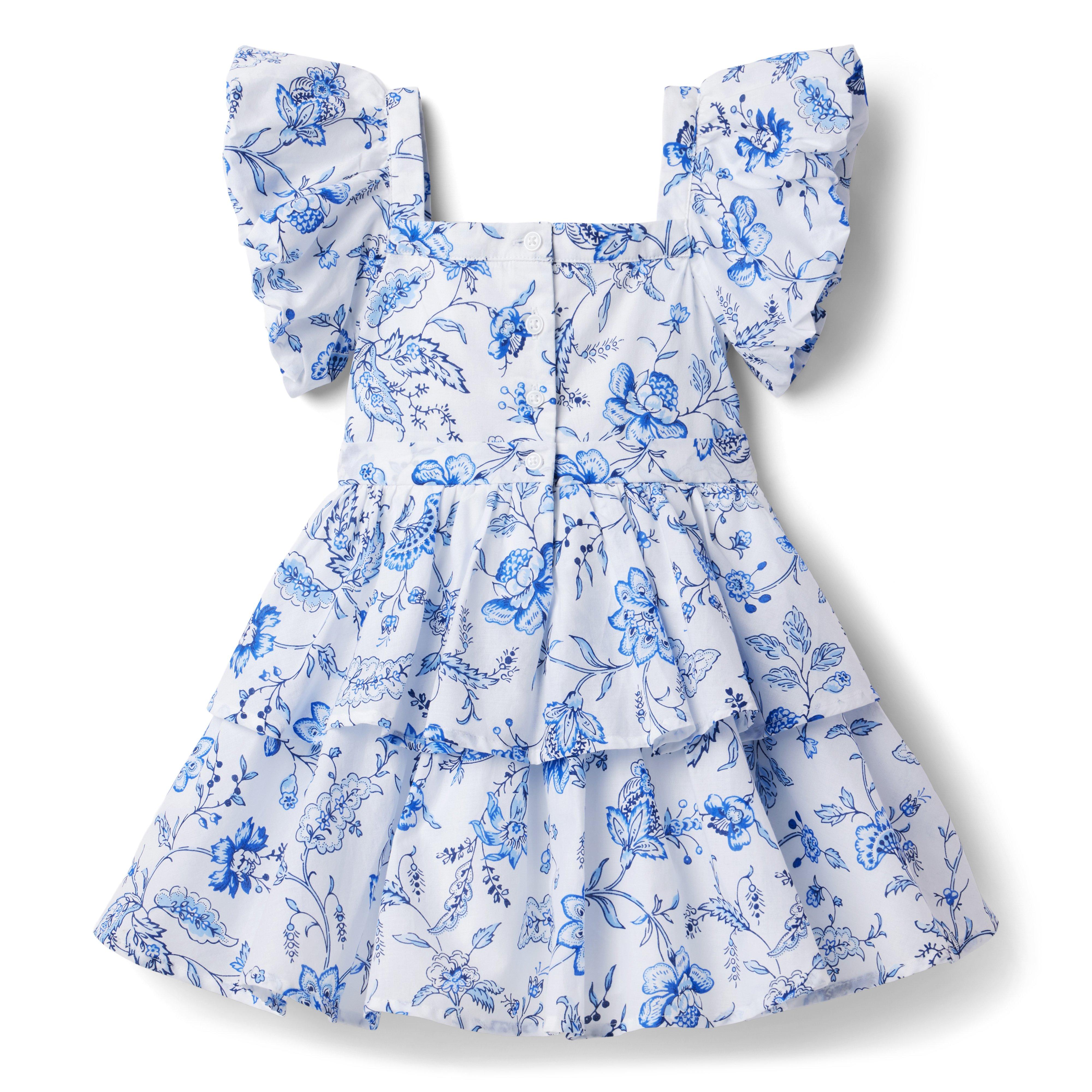 Floral Tiered Bubble Sleeve Dress image number 1