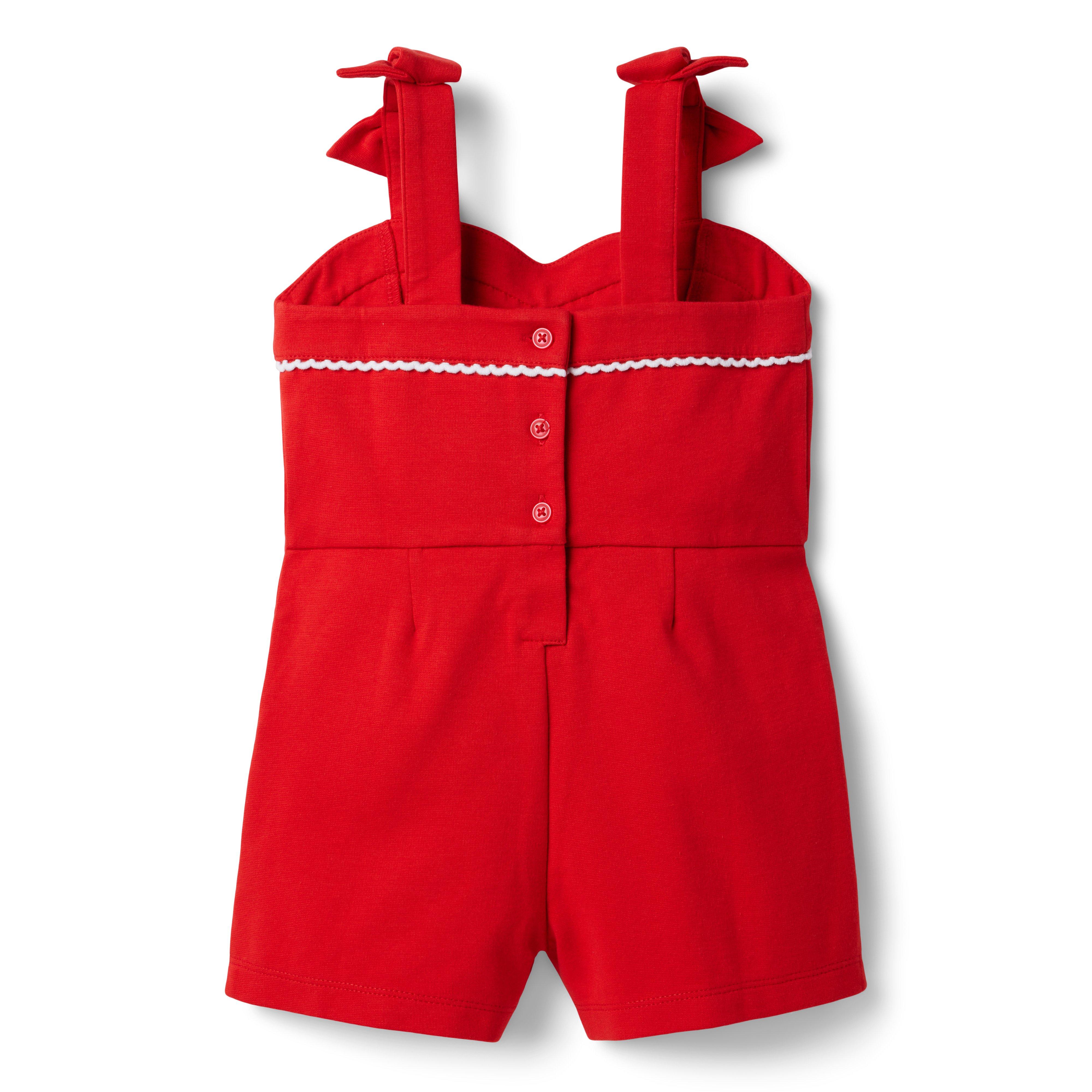 Scalloped Trim Ponte Romper image number 1