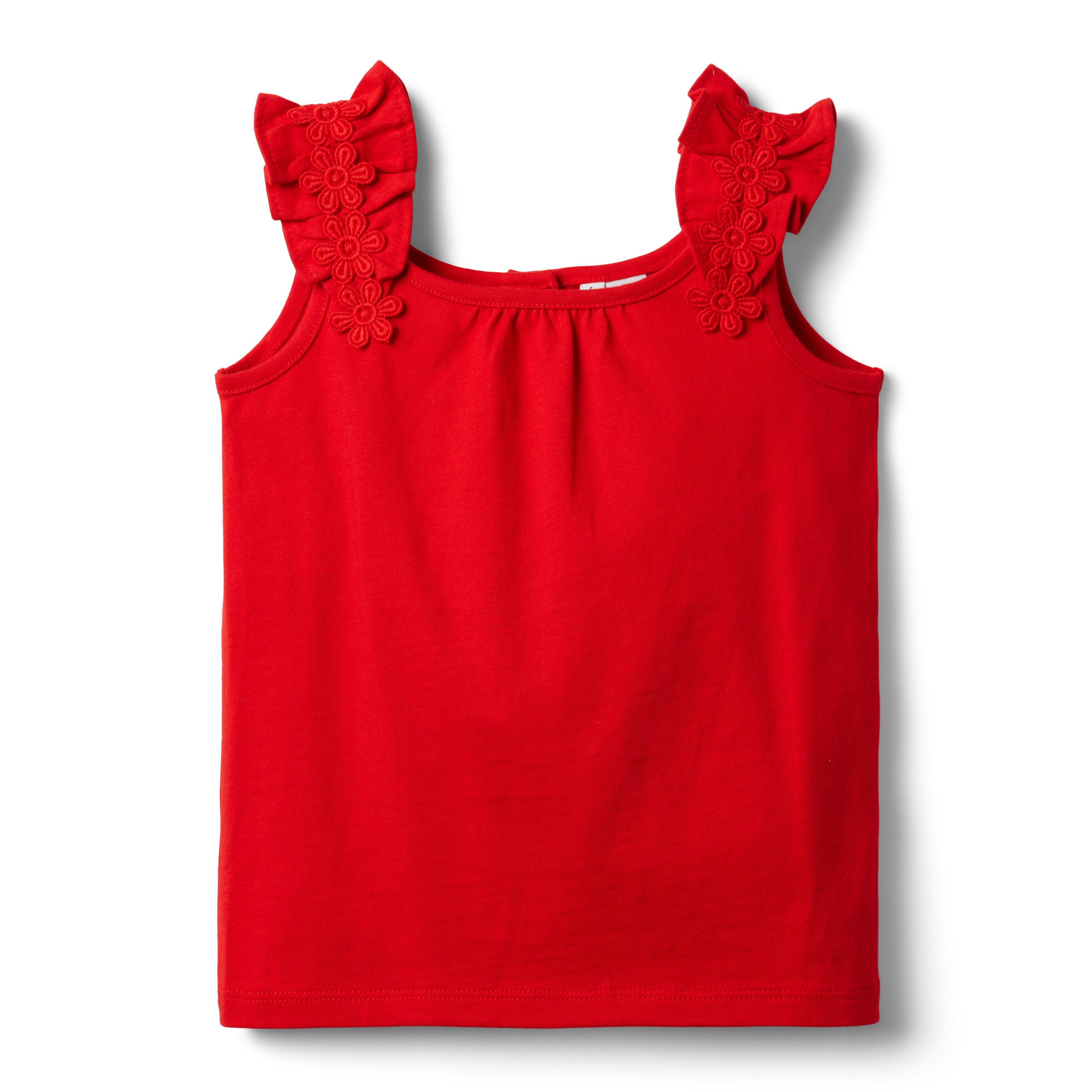 Ruffle Strap Jersey Top