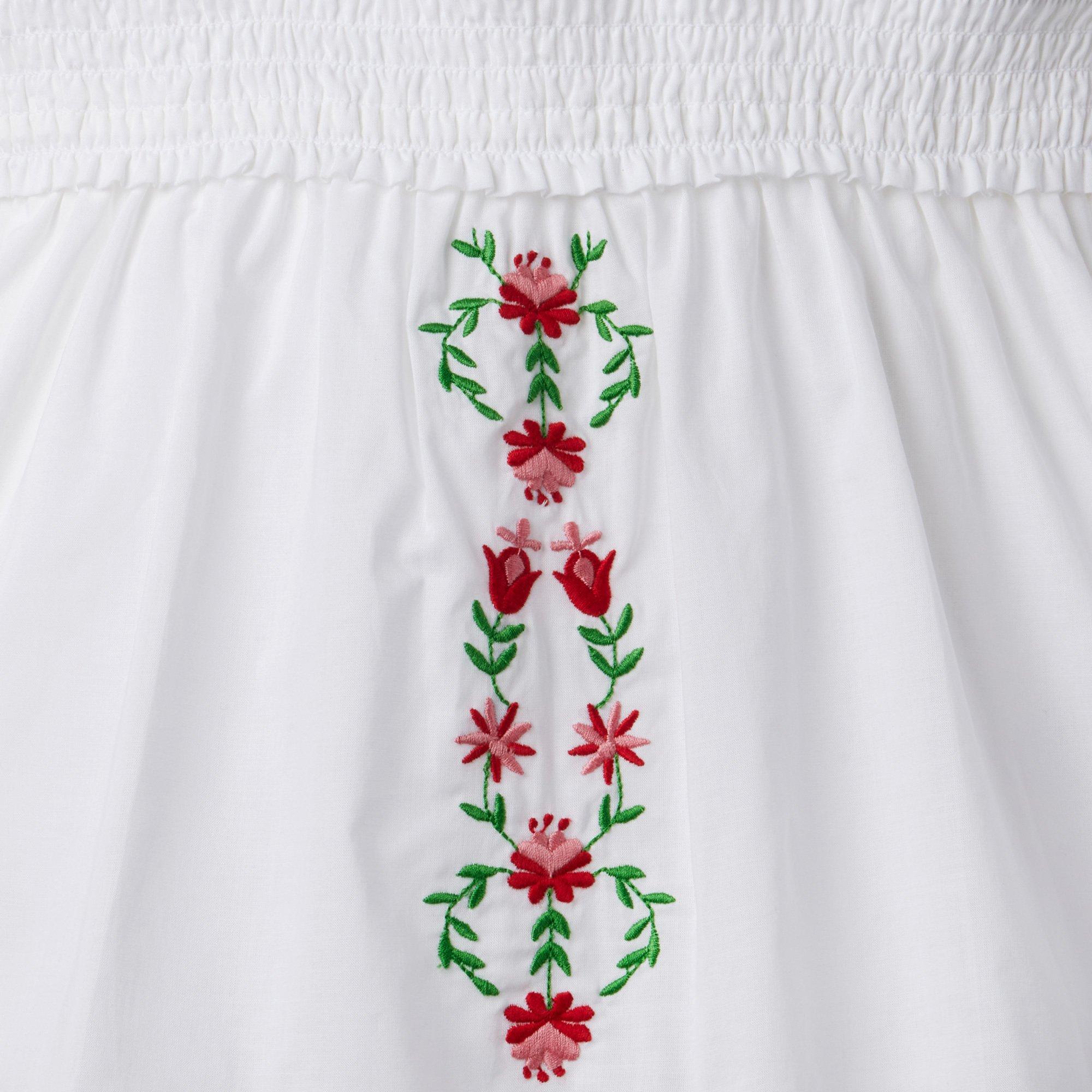 Embroidered Smocked Top image number 1