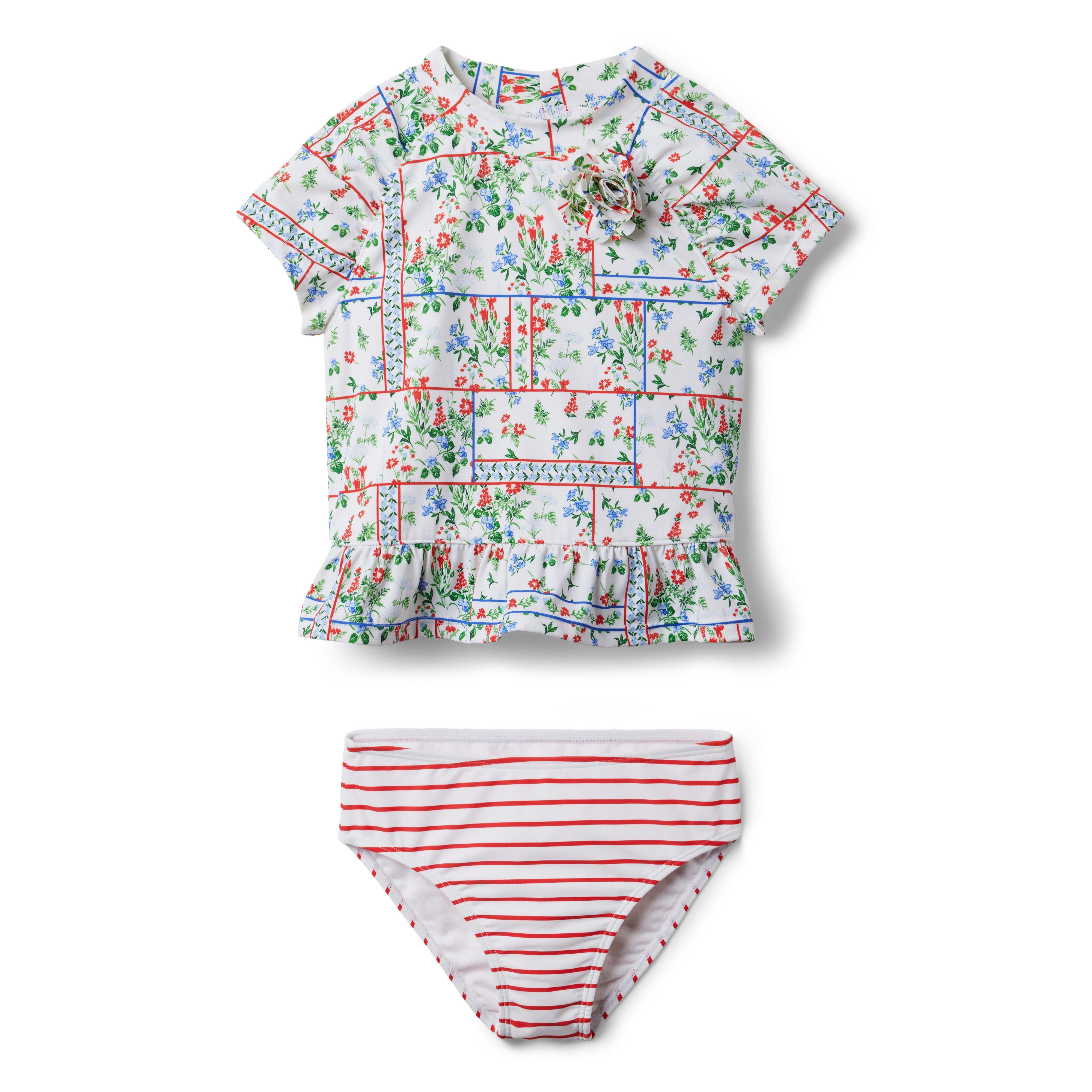 Floral Patchwork Rash Guard Set image number 0