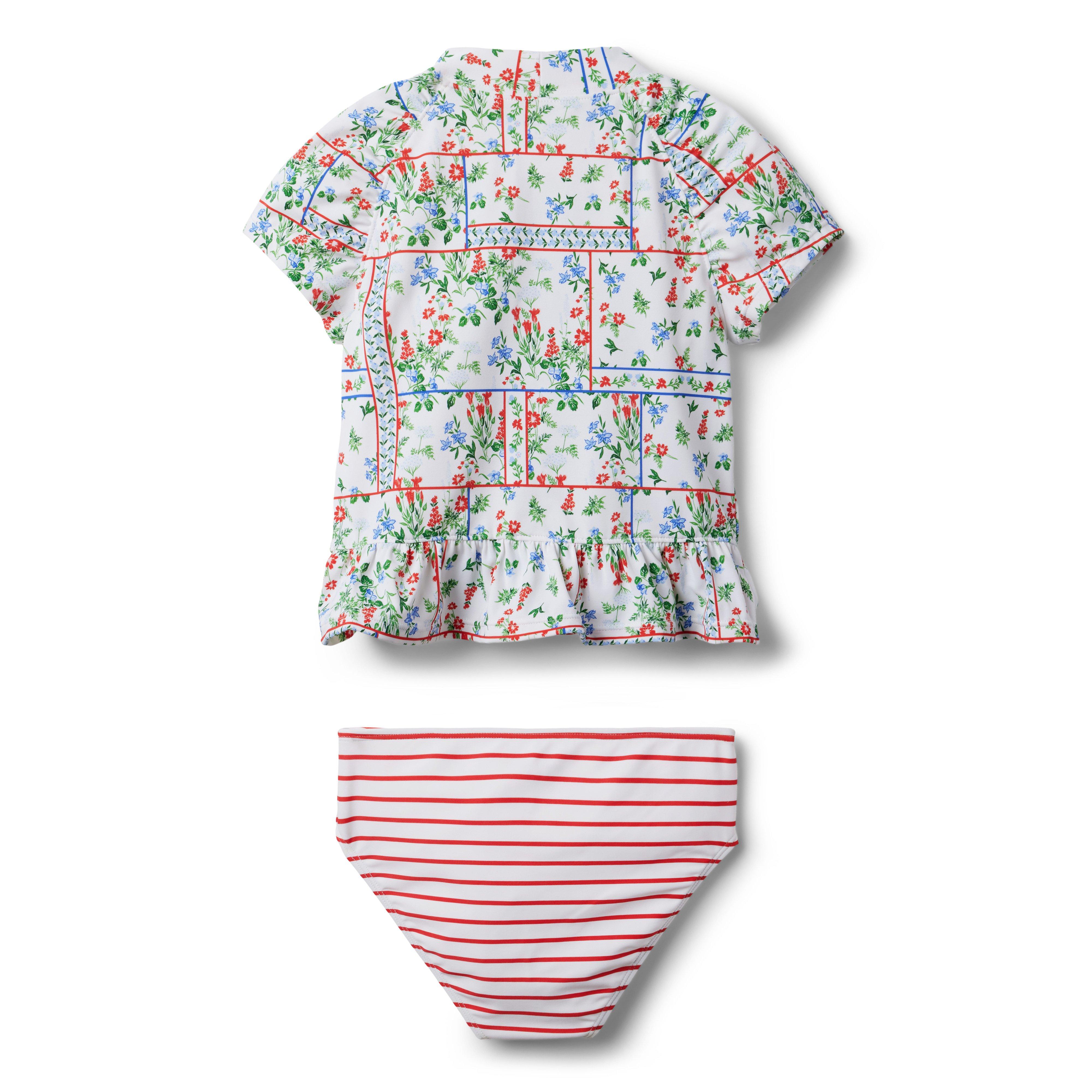 Floral Patchwork Rash Guard Set image number 1