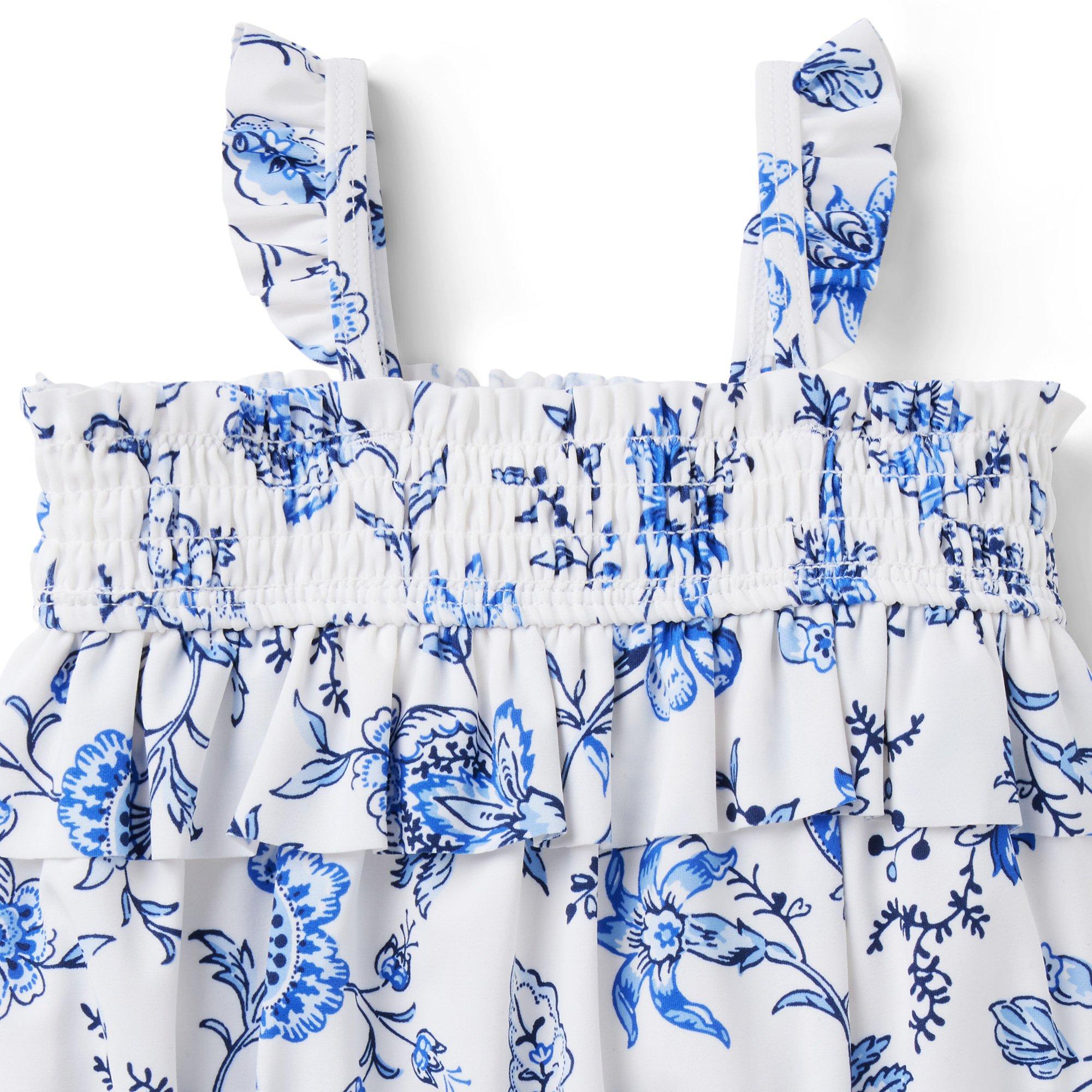 Baby Floral Smocked Ruffle Swimsuit image number 2