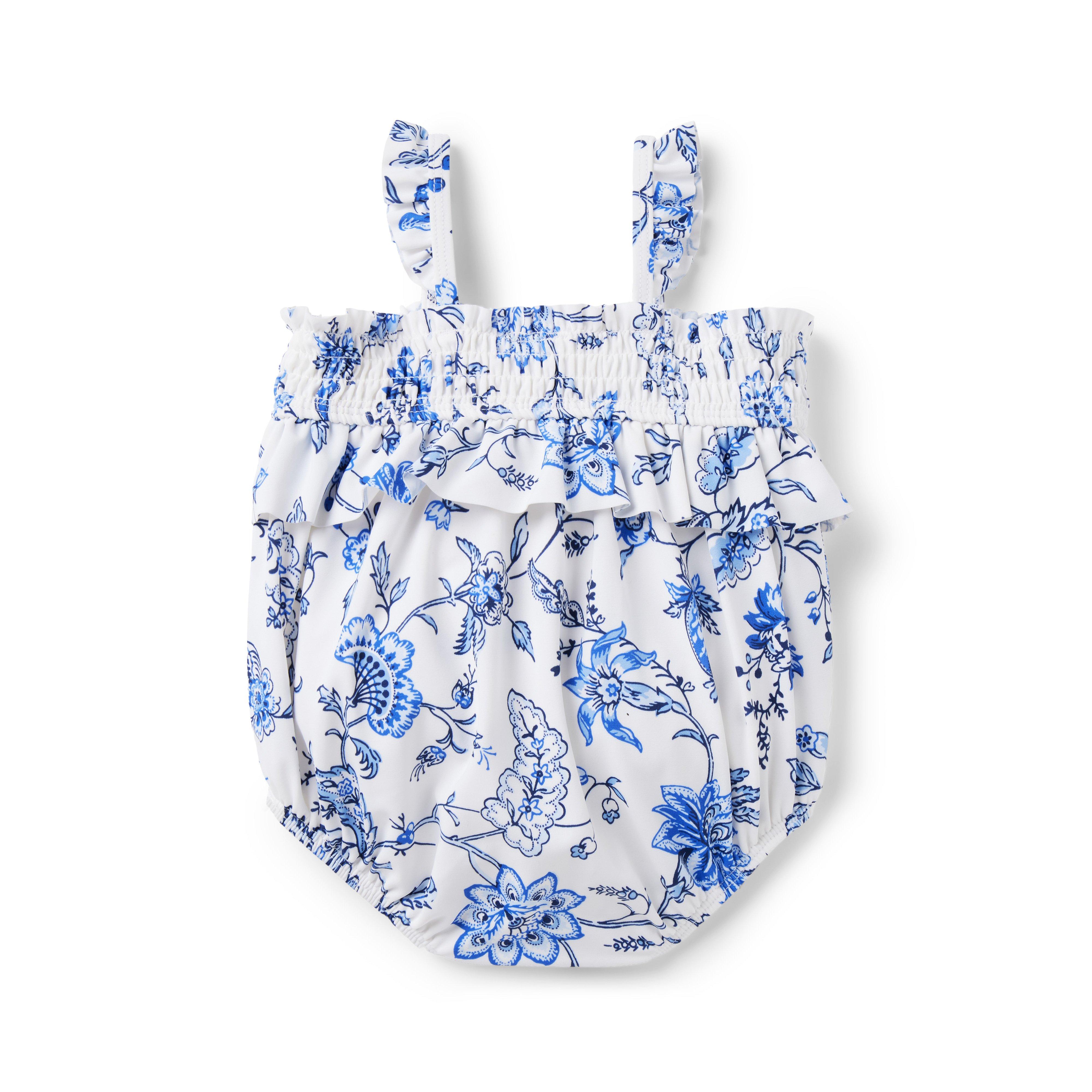 Baby Floral Smocked Ruffle Swimsuit image number 1