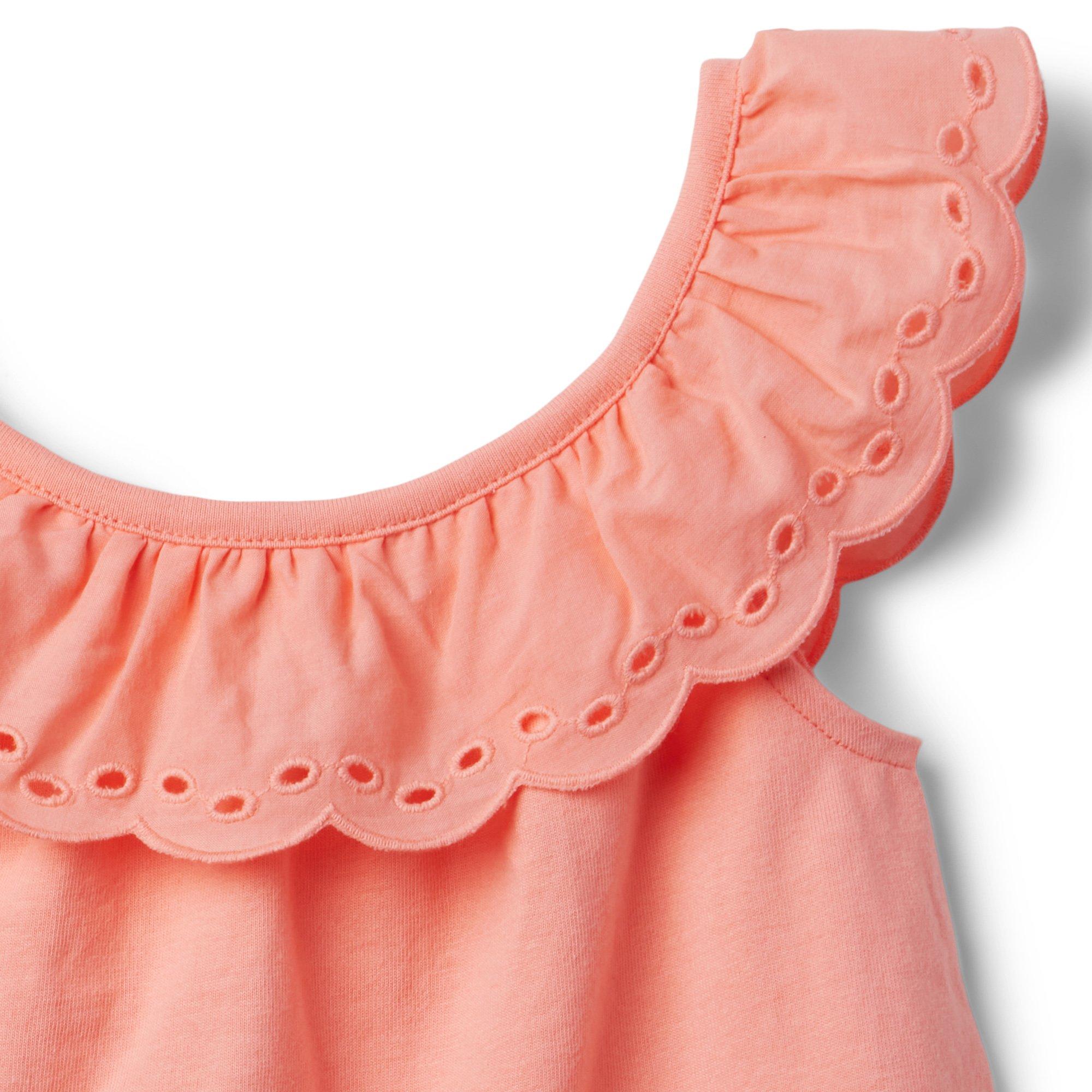 Scalloped Eyelet Jersey Top image number 1