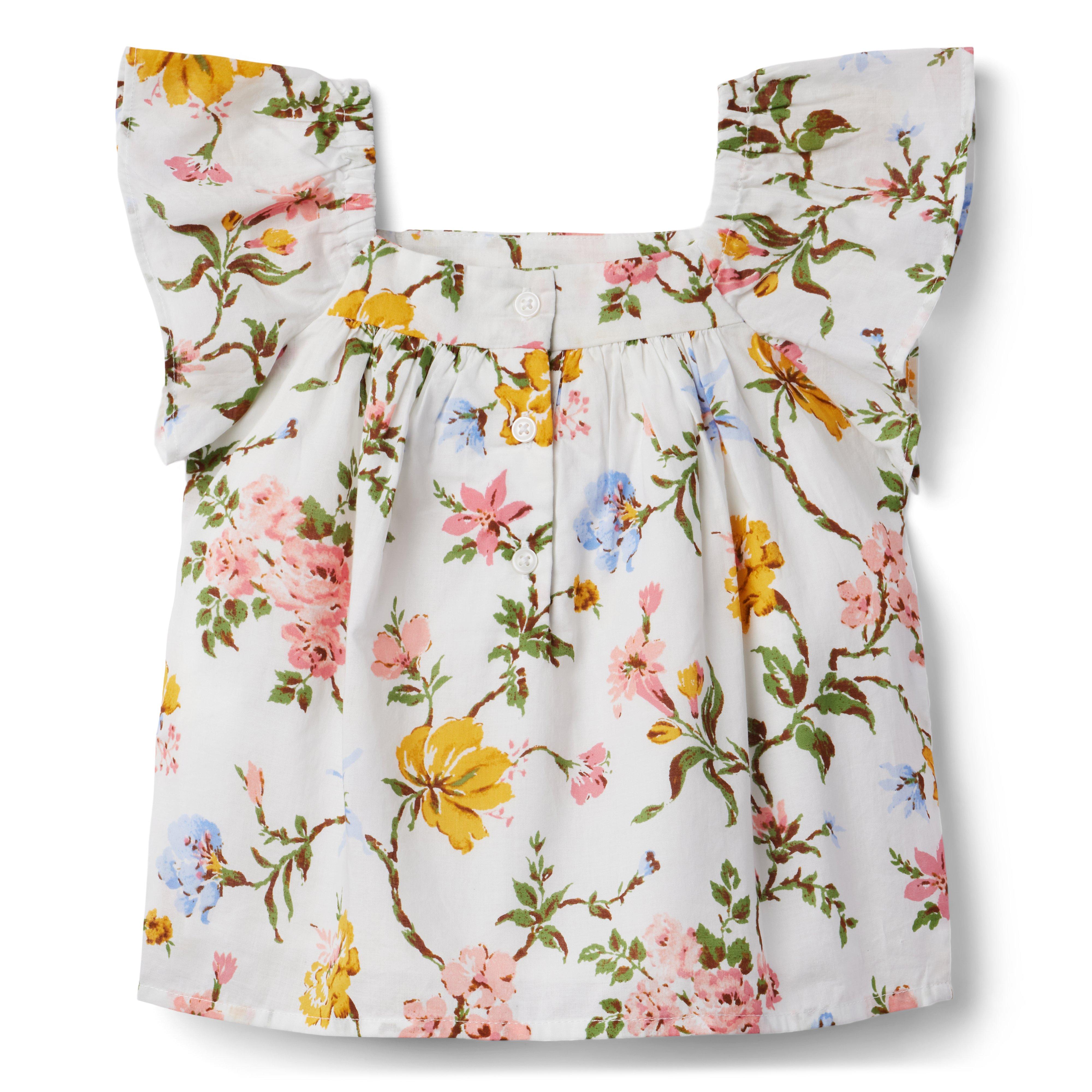 Floral Flutter Sleeve Top image number 1