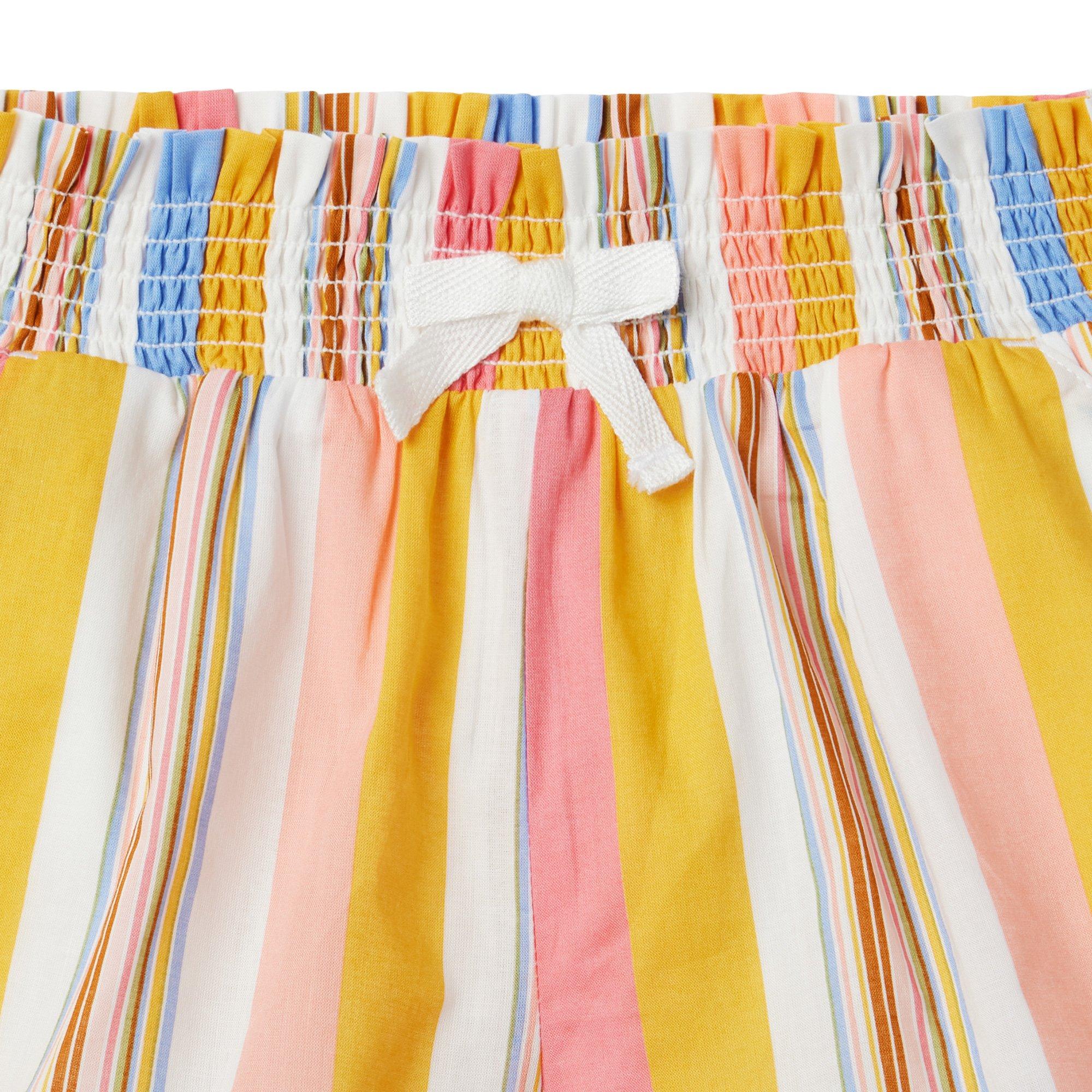 Striped Smocked Waist Short image number 1