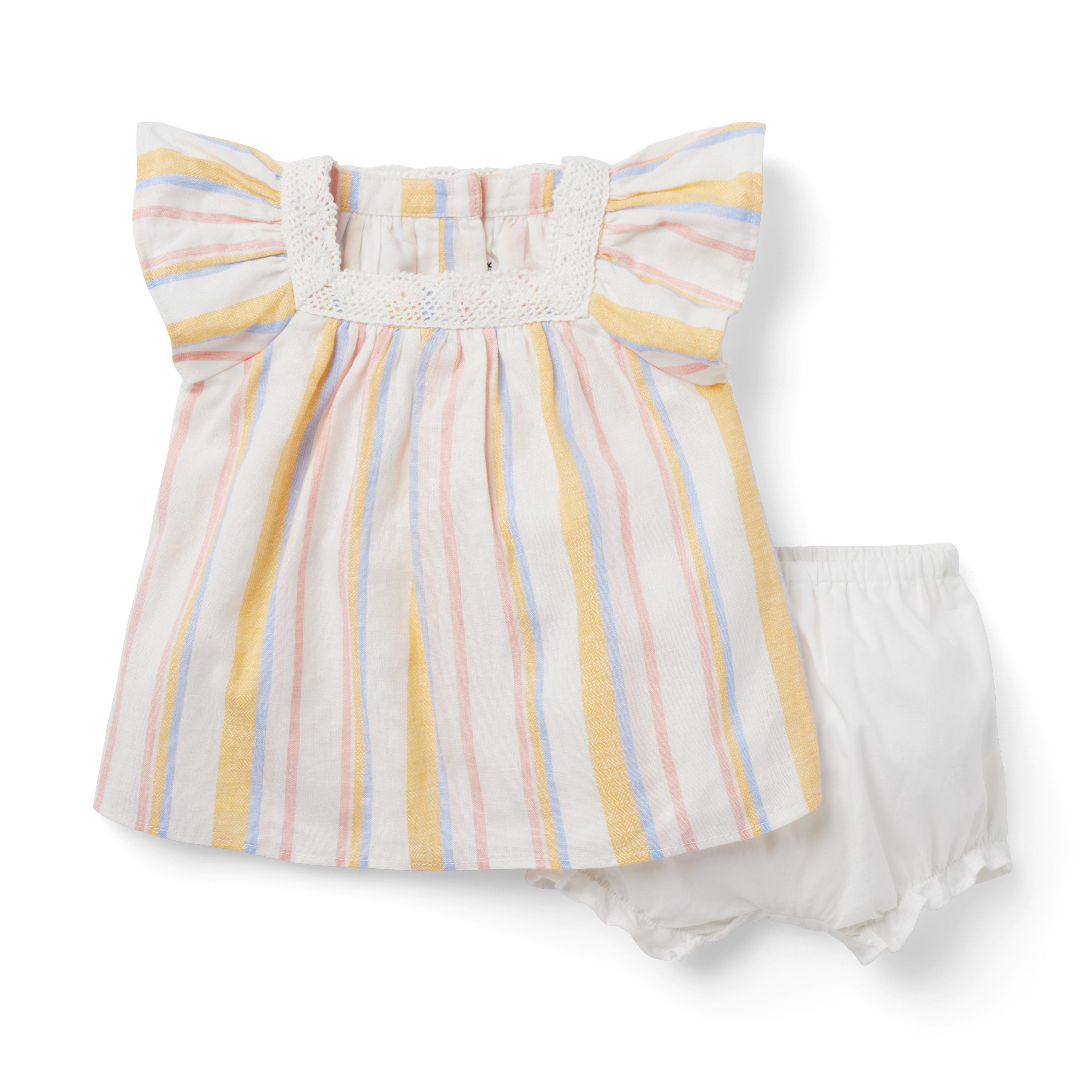 The Striped Linen-Cotton Baby Set image number 0