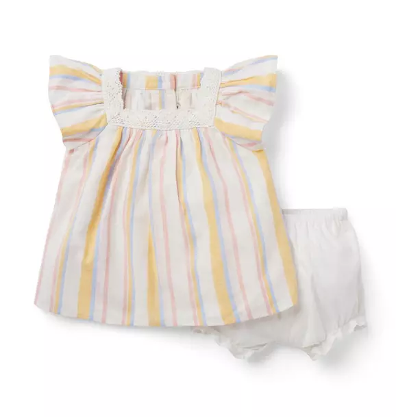 The Striped Linen-Cotton Baby Set
